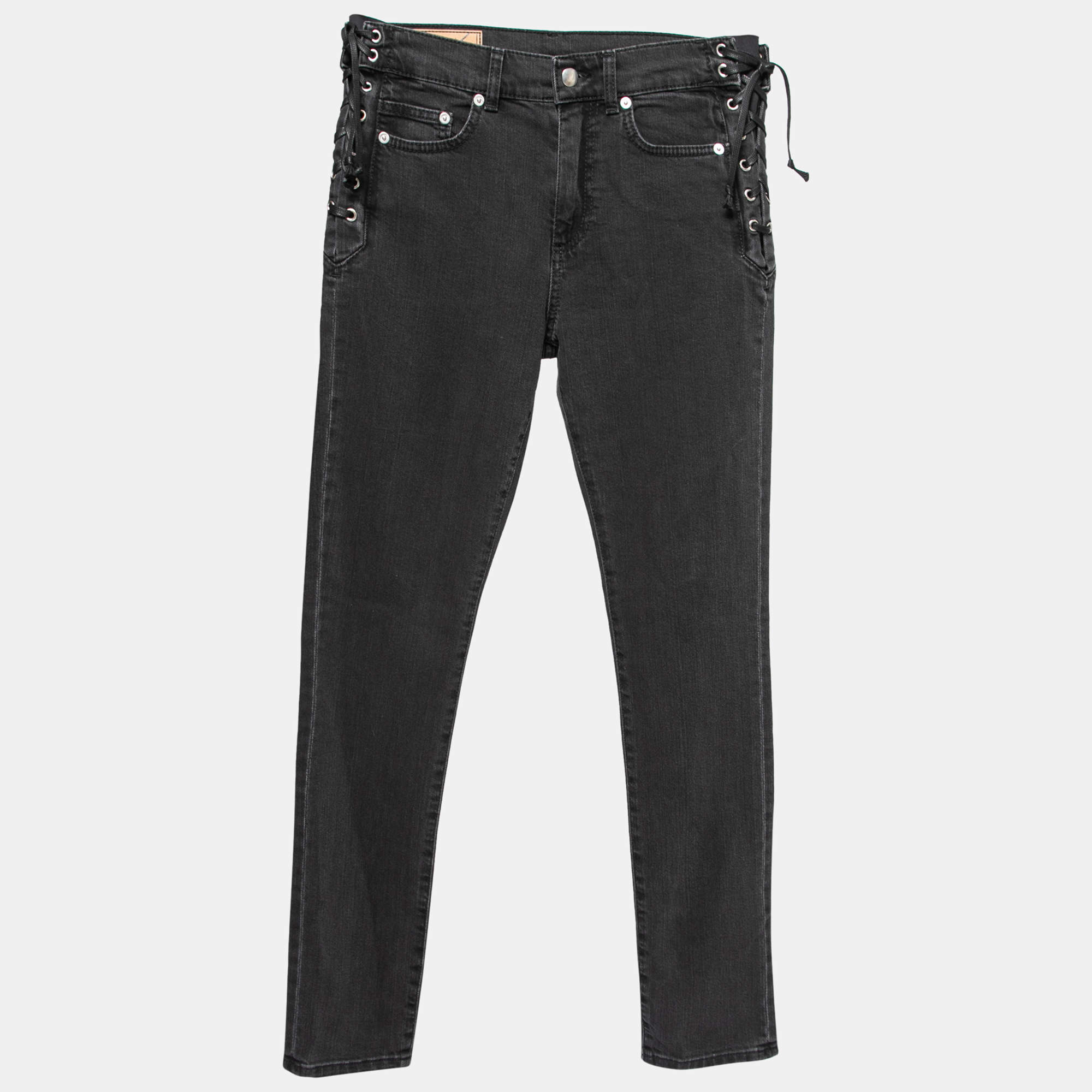 Pre Owned McQ by Alexander McQueen Black Drawstring Detail Denim S