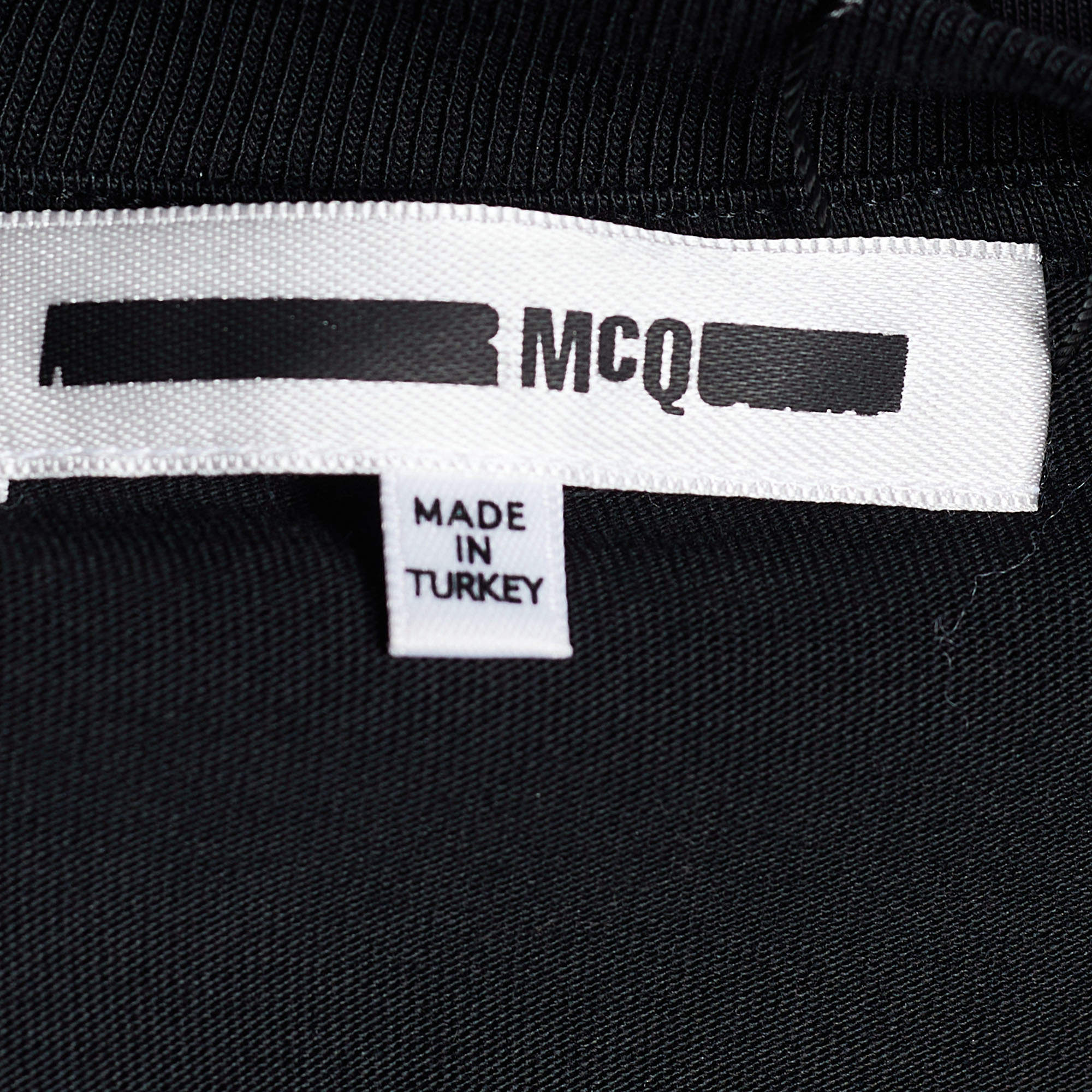 MCQ by Alexander Mcqueen Black Jersey Gothic Logo Embroidered T-Shirt S