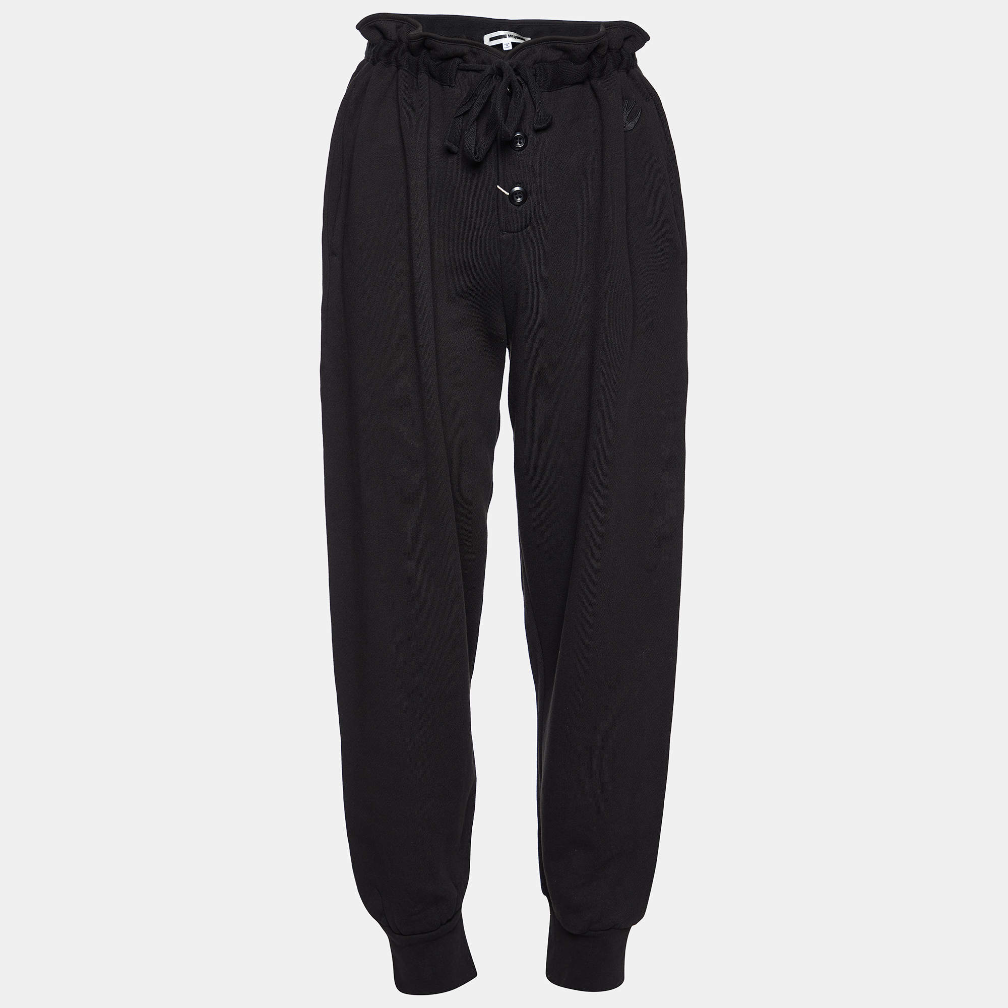 Pre Owned McQ by Alexander McQueen Black Cotton Jogger Pants L