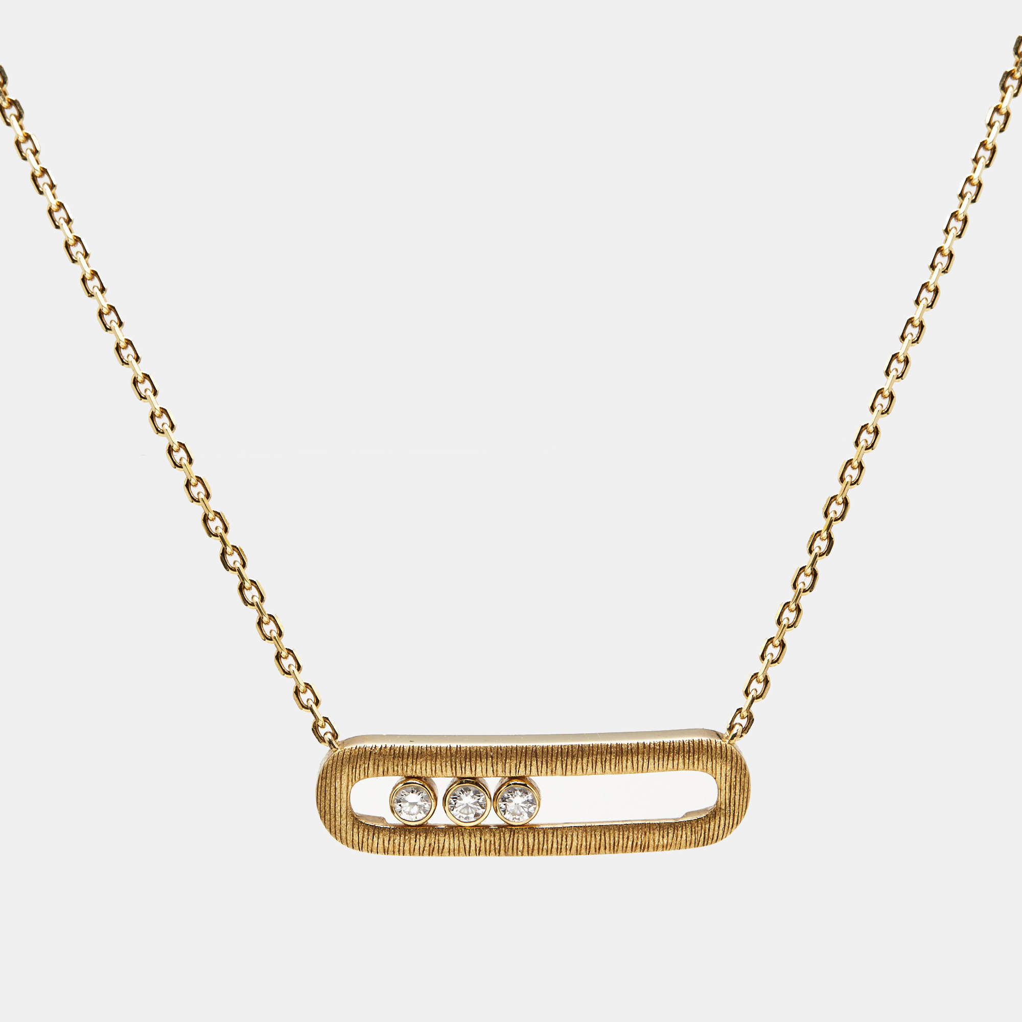 Pre Owned Messika Move Classique Cisele Diamond 18k Yellow Gold Necklace