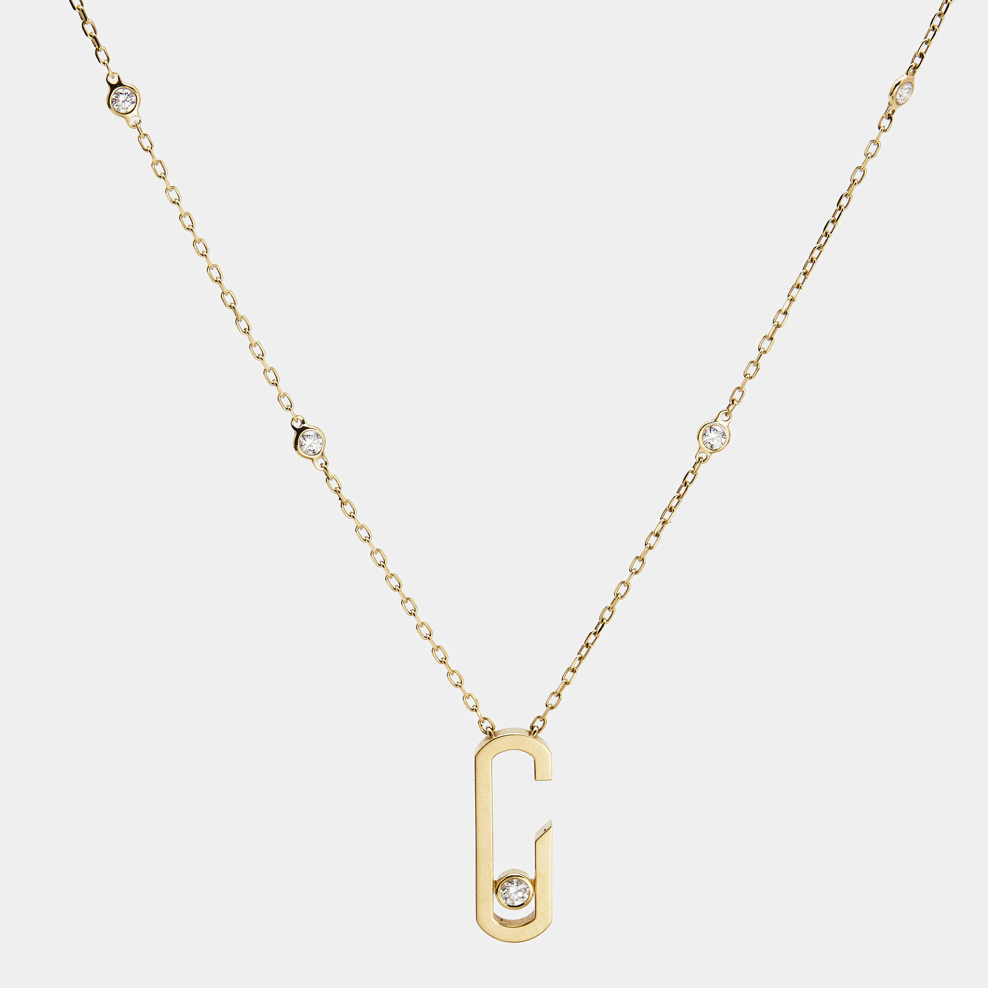 Messika By Gigi Hadid Move Addiction Diamond 18K Yellow Gold Pendant Necklace