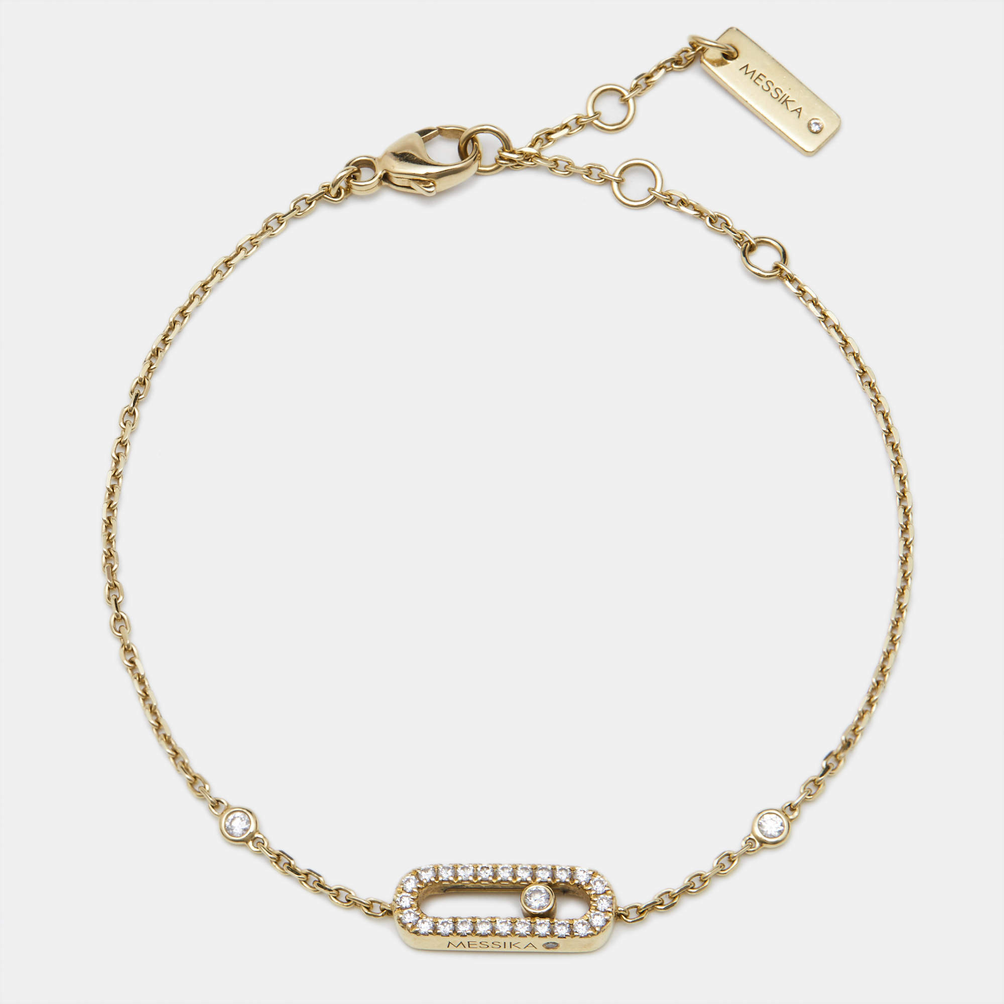 Messika Move Uno Pave Diamonds 18k Yellow Gold Bracelet