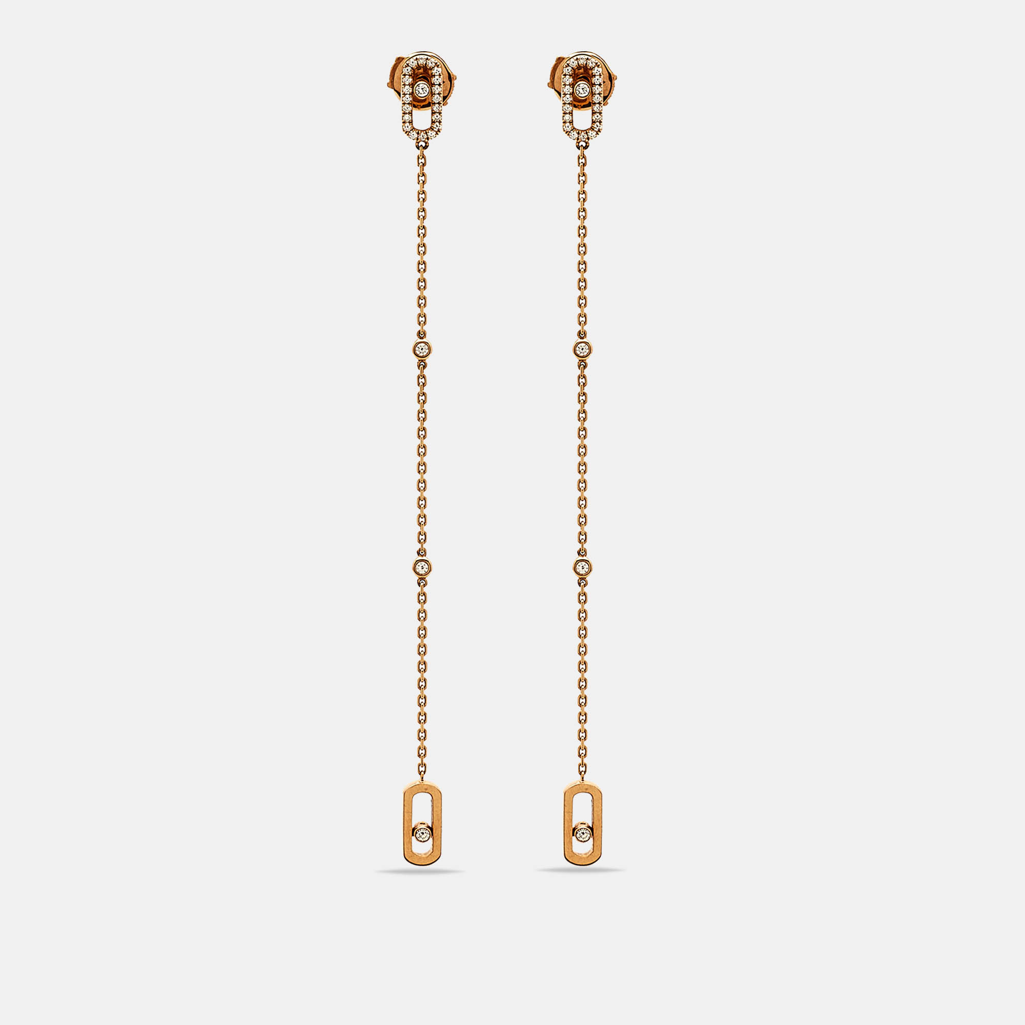 Messika Move Uno Diamonds 18k Rose Gold Pendant Earrings