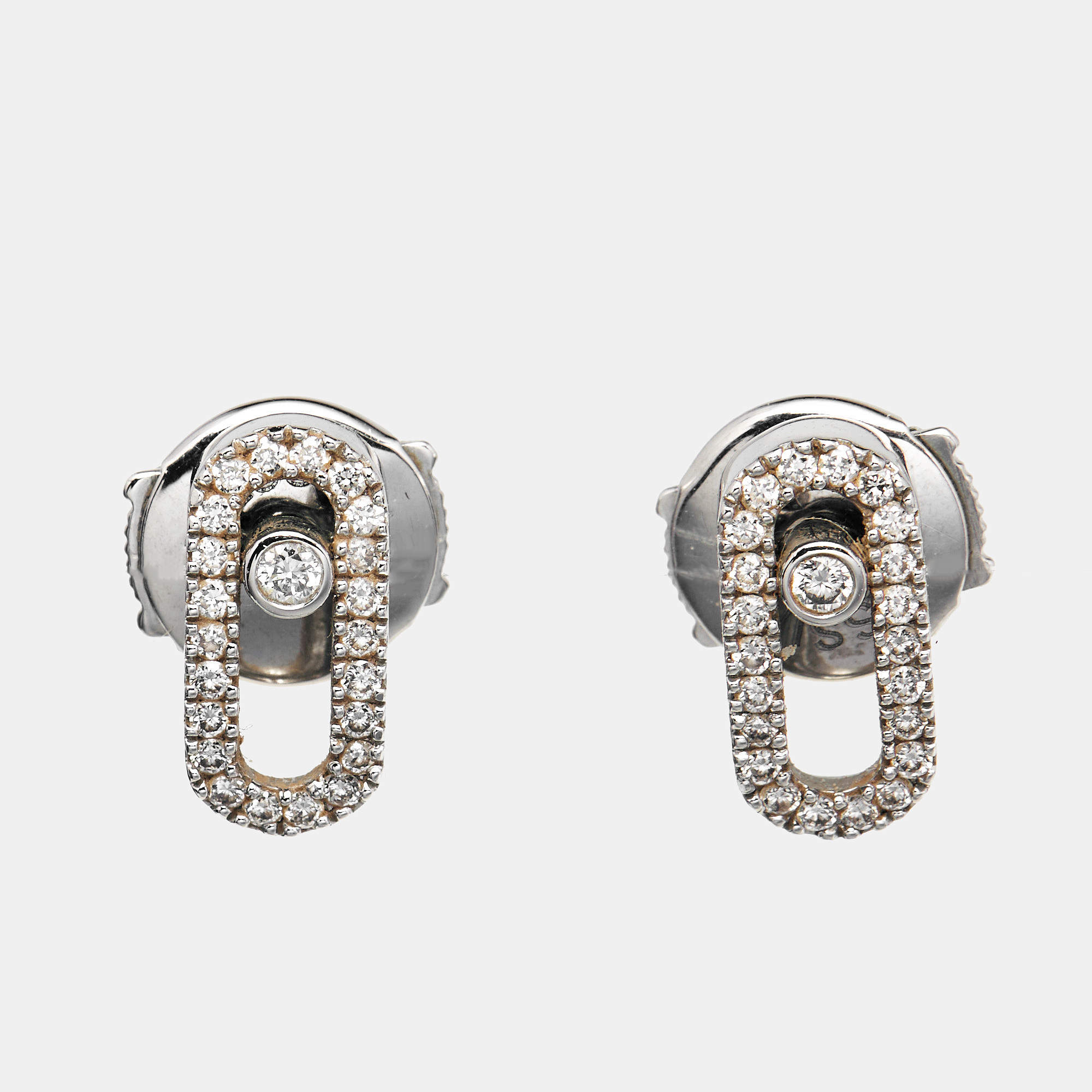 Messika Move Uno Diamonds 18k White Gold Earrings
