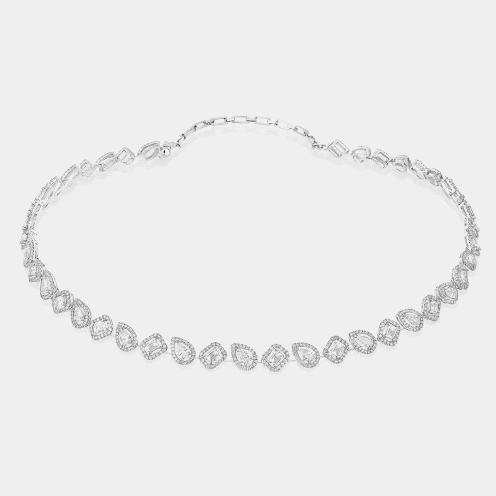 Messika 18k White Gold Diamonds My Twin Necklace