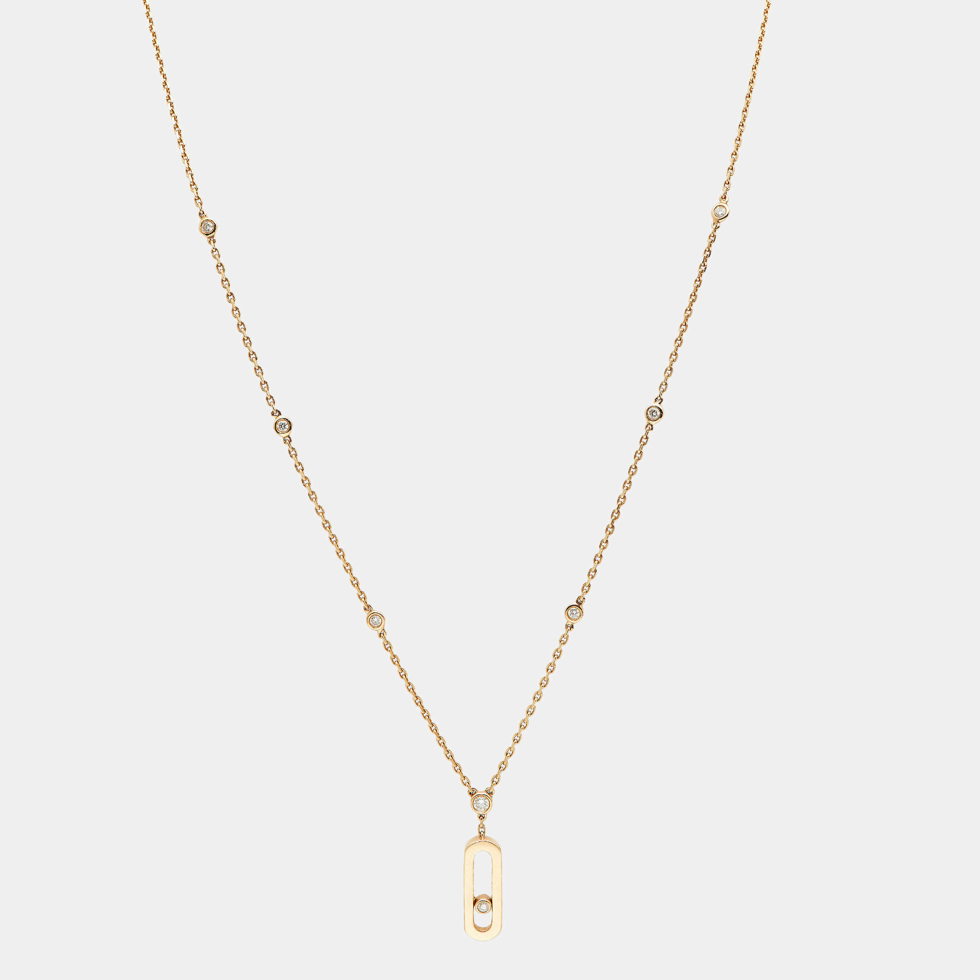 Messika Move Uno Diamond 18k Rose Gold Long Necklace