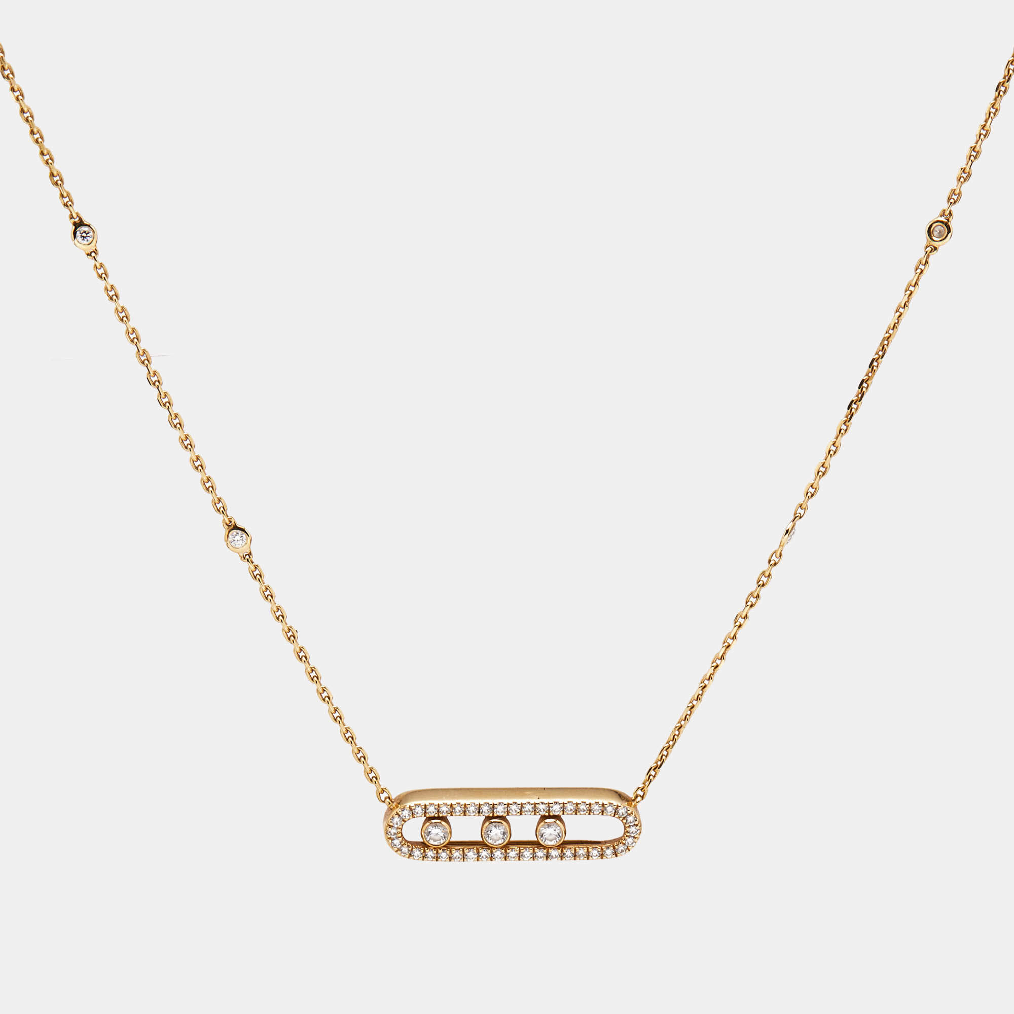 Messika Baby Move Pavé Diamond 18k Yellow Gold Necklace