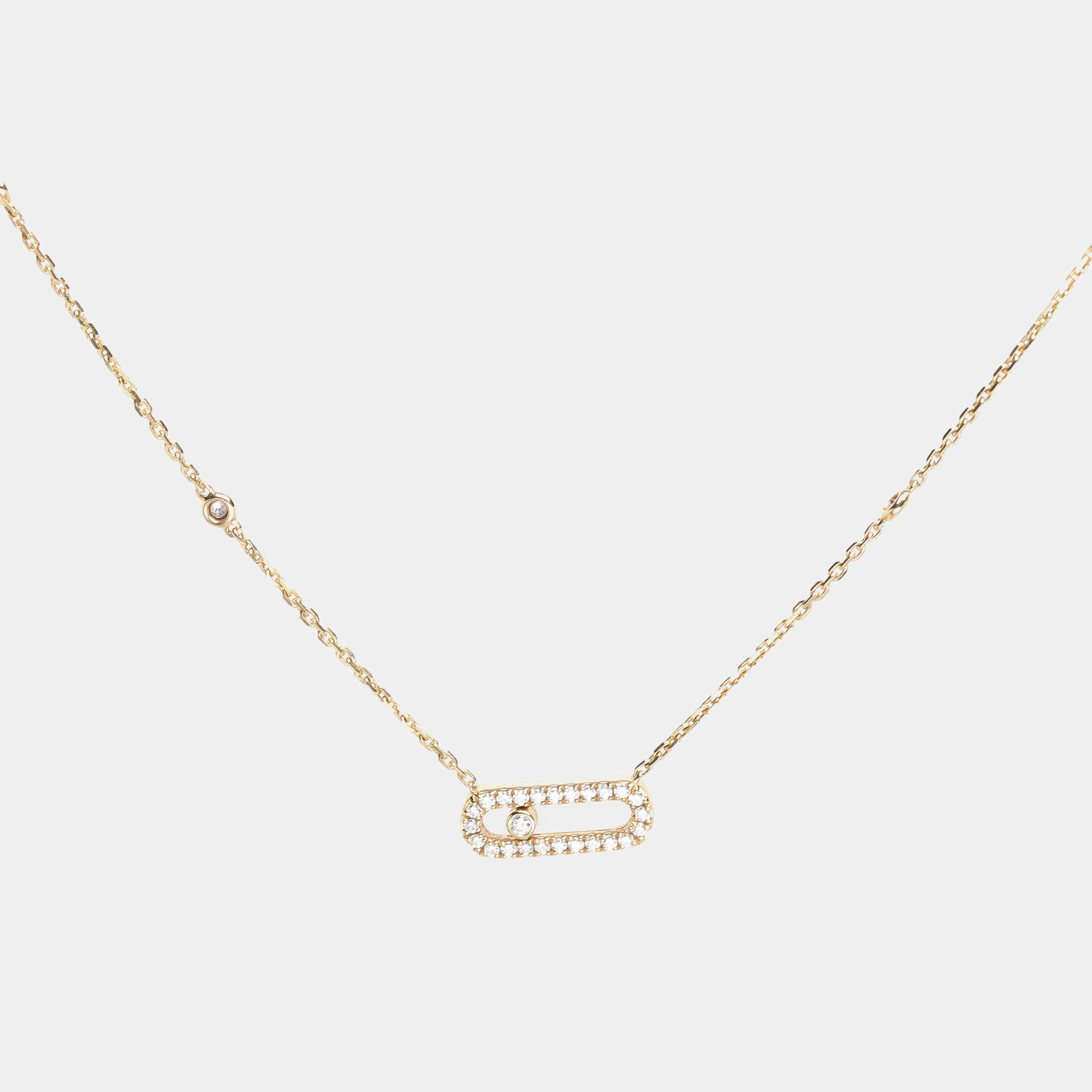 Messika Move Uno Pave 18k Yellow Gold Necklace
