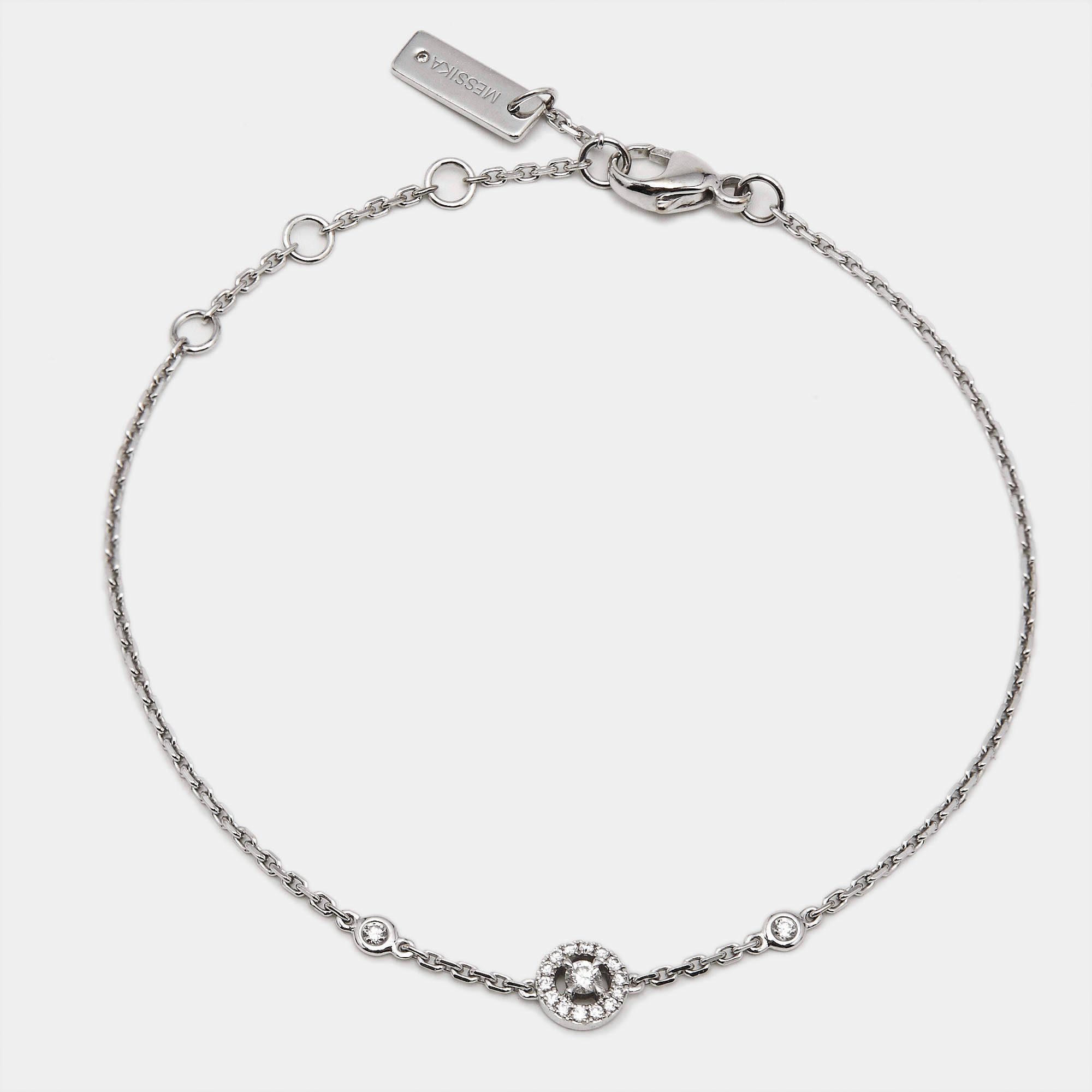 Pre Owned Messika Joy Diamonds 18k White Gold Bracelet