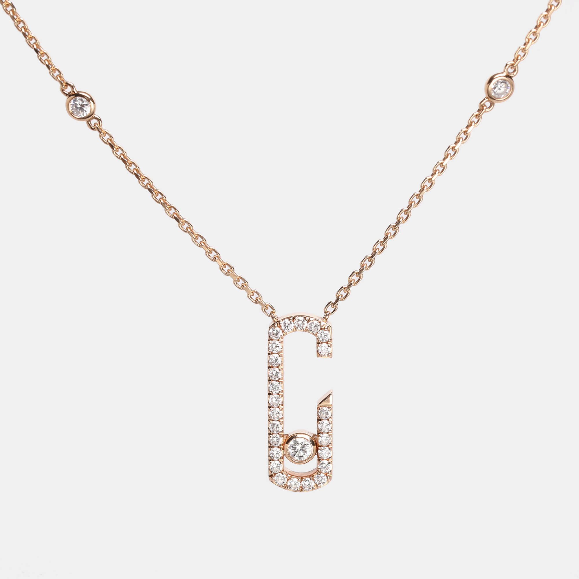 Pre Owned Messika by Gigi Hadid Move Addiction Diamond 18k Rose Gold Necklace