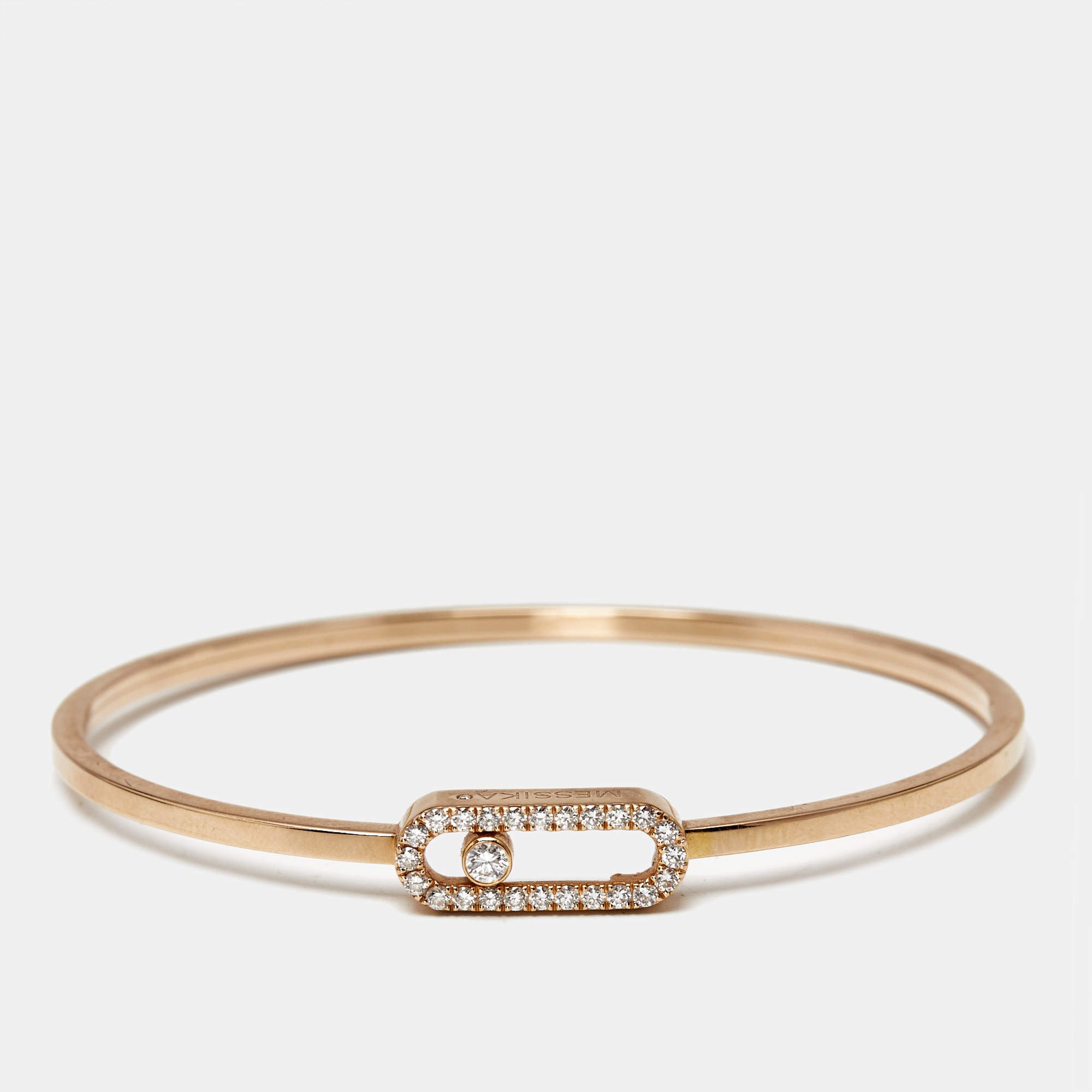 Pre Owned Messika Move Uno Diamond 18k Rose Gold Bracelet