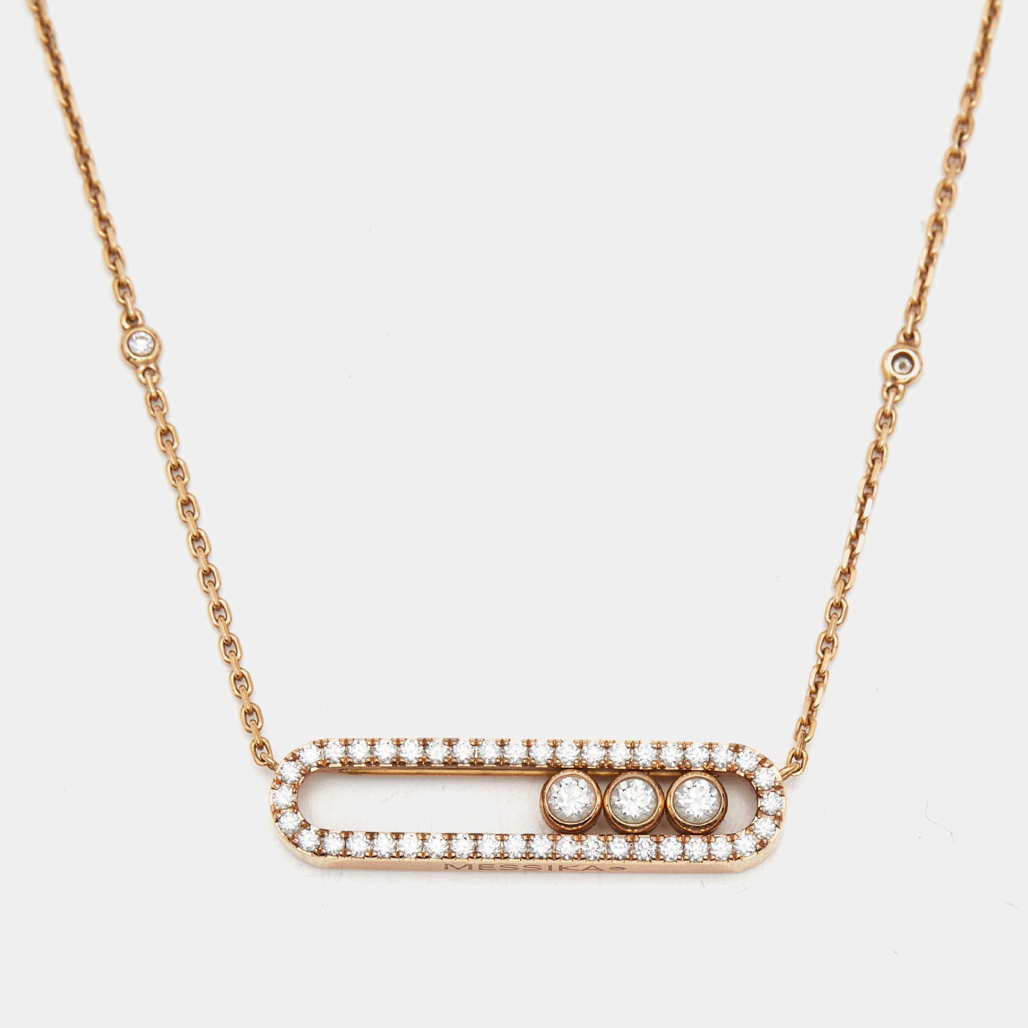 مملوكة مسبقًا Messika Move Pavé Diamonds 18k Rose Gold Necklace