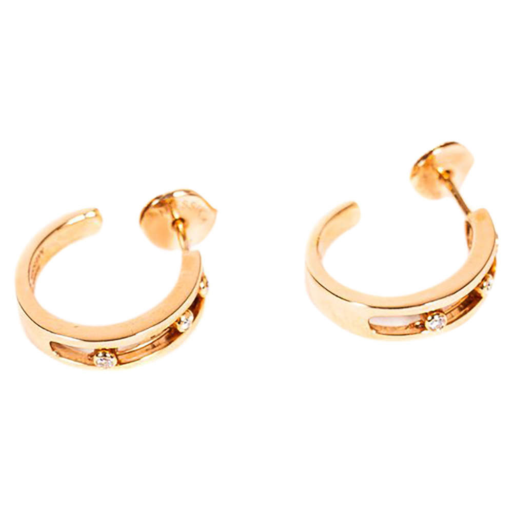 Messika Move 18K Rose Gold Diamonds Hoop Earrings