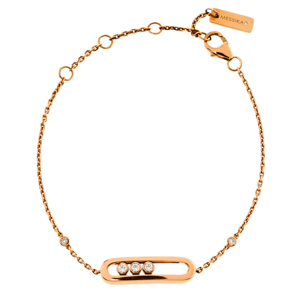 Pre Owned Messika Baby Move Diamond 18K Rose Gold Bracelet