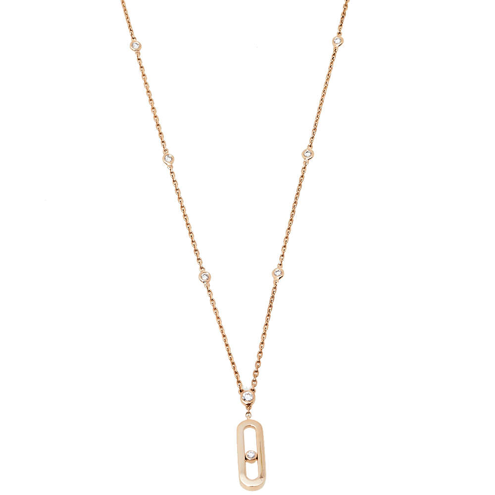 Messika Move Uno Diamond 18K Rose Gold Long Necklace