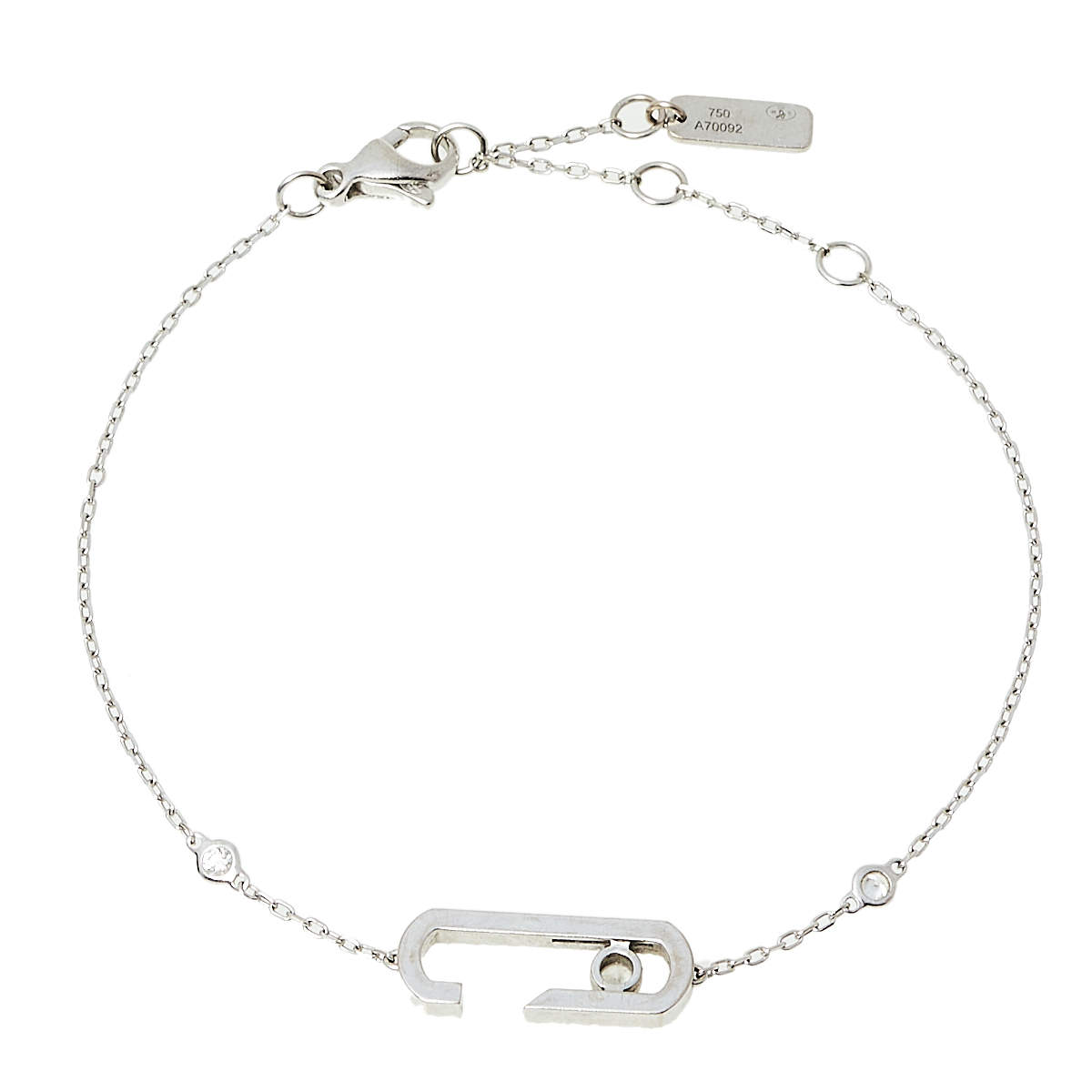 Pre Owned Messika by Gigi Hadid Move Addiction Pave Diamond 18K White Gold Bracelet