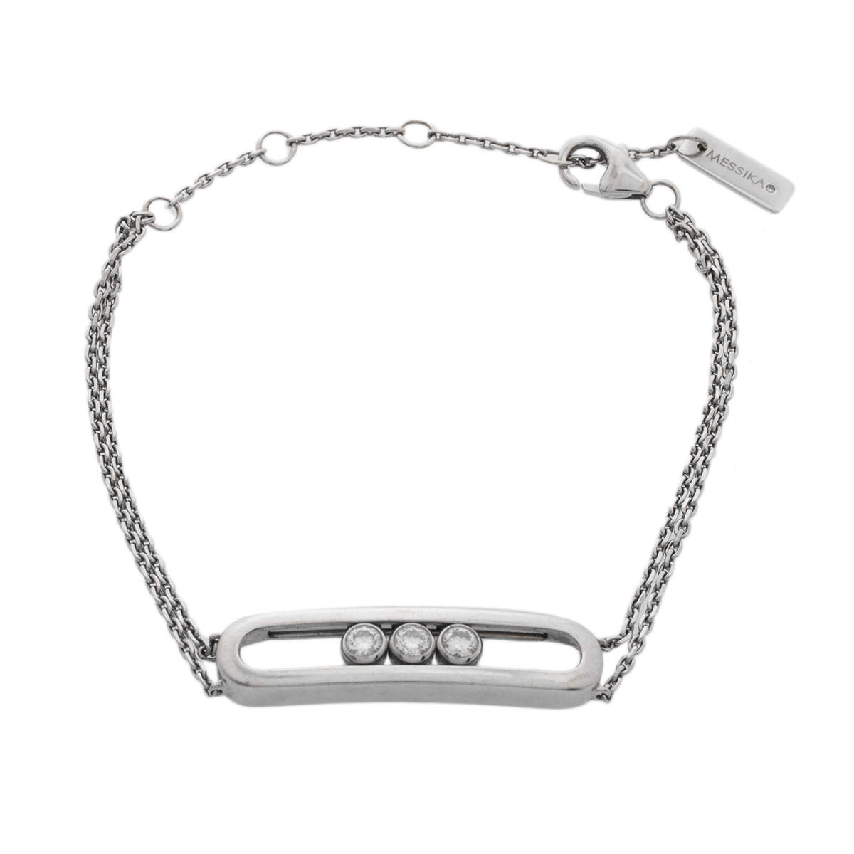 Pre Owned Messika Move Classique Diamond 18K White Gold Bracelet