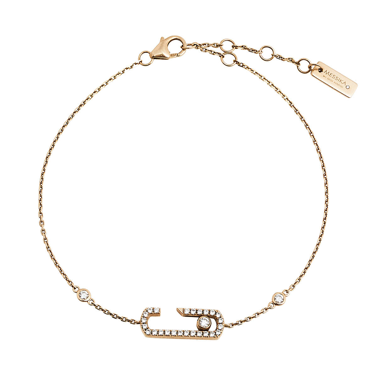 Pre Owned Messika Move Addiction Diamond 18K Rose Gold Chain Link Bracelet