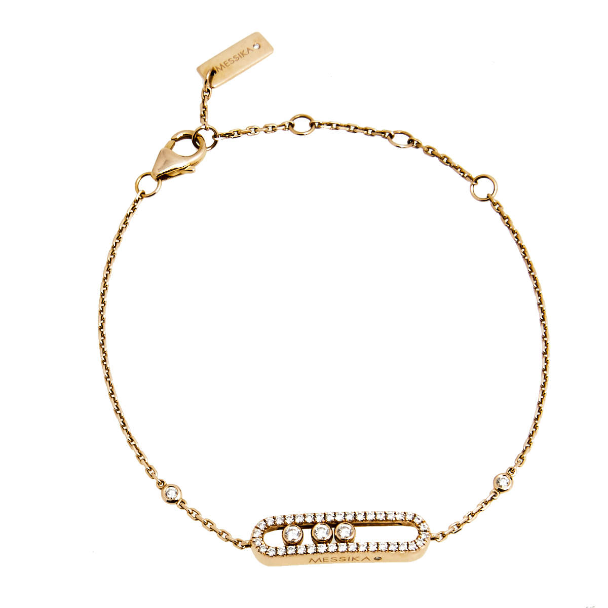 Pre Owned Messika Baby Move Pave Diamond 18K Rose Gold Bracelet