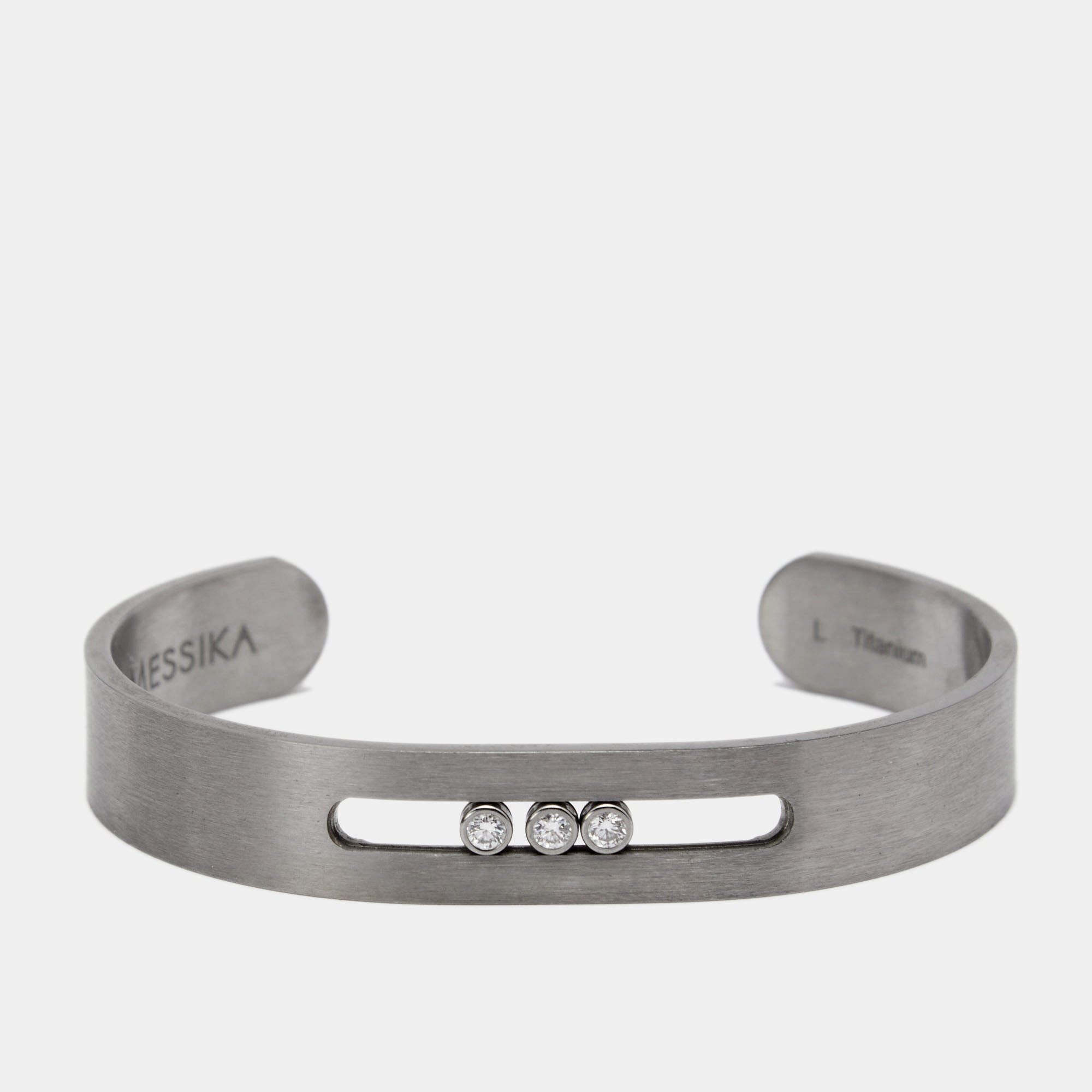 Messika Move Diamonds Titanium Open Cuff Bracelet L