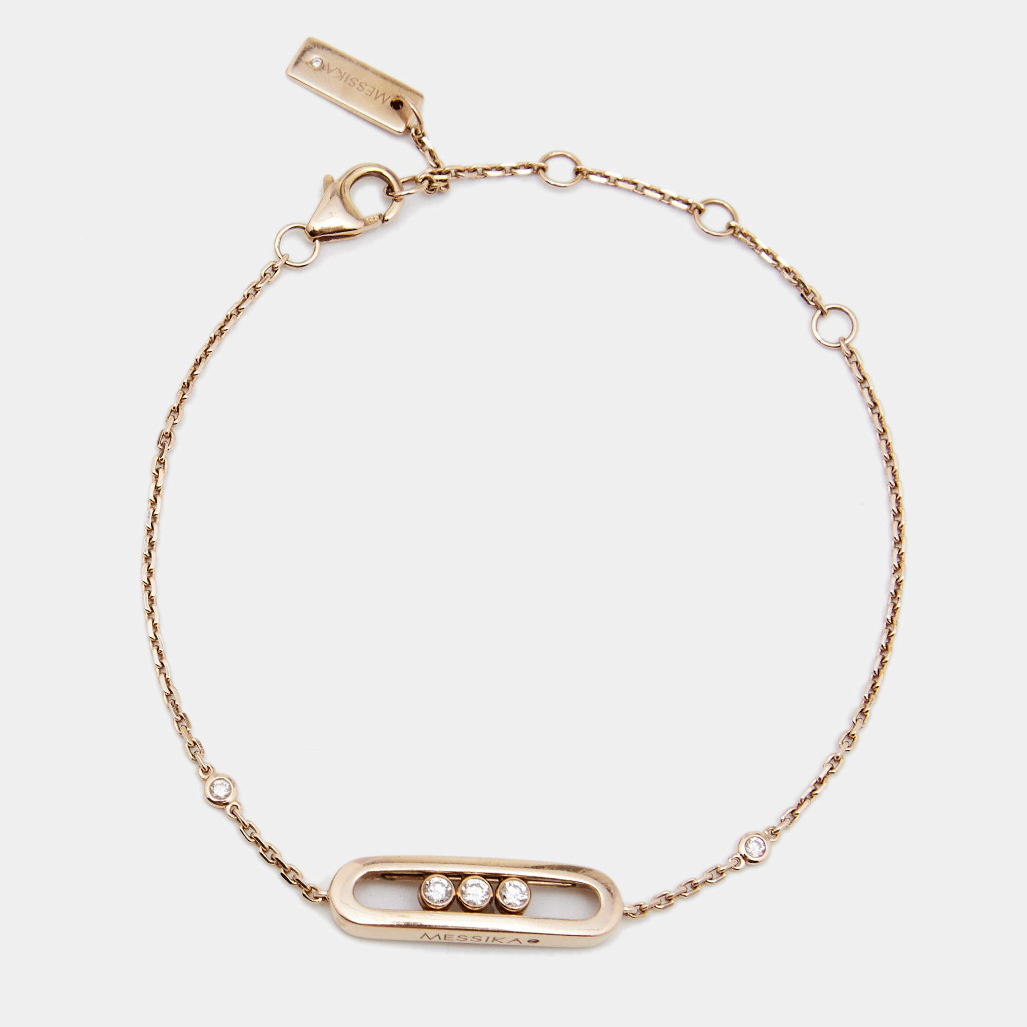 Pre Owned Messika Baby Move Diamonds 18k Rose Gold Bracelet