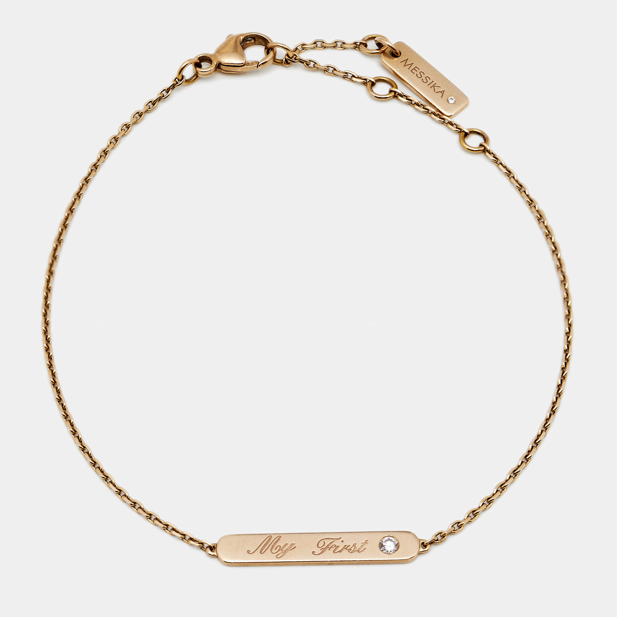 Pre Owned Messika My First Diamond 18k Rose Gold Bracelet