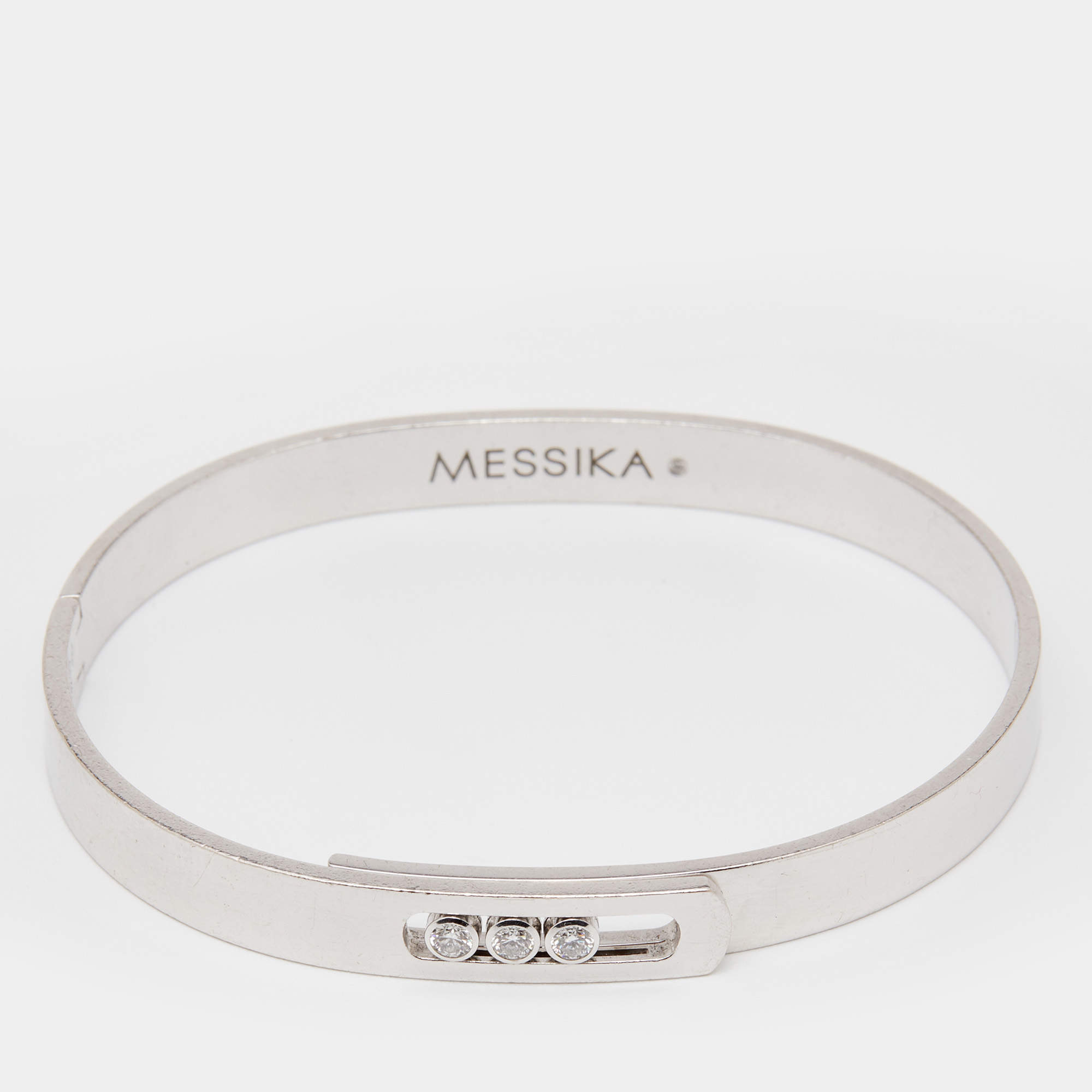 Messika Move Noa Diamonds 18k White Gold Bangle Bracelet