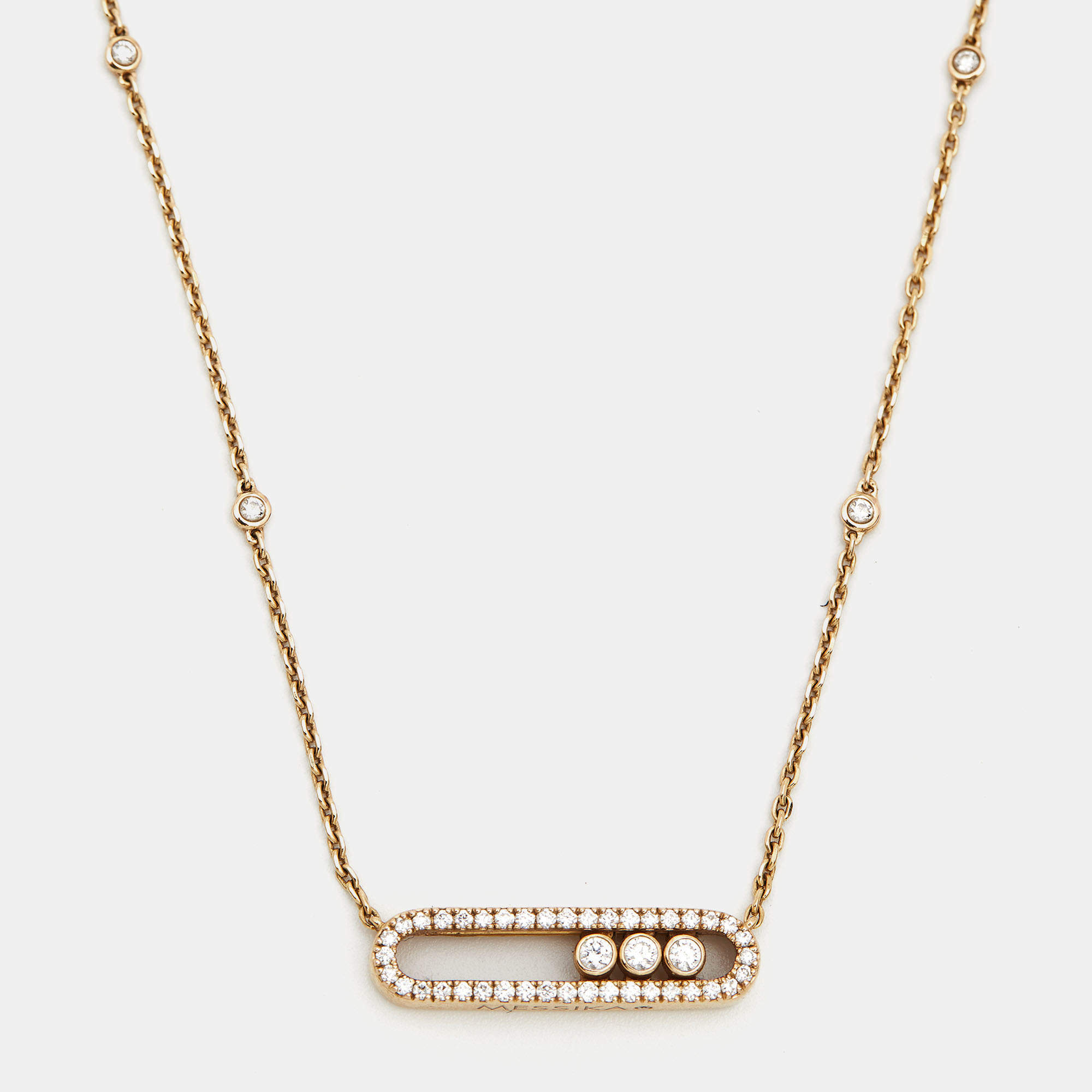 Messika Baby Move Pavé Diamonds 18k Rose Gold Necklace