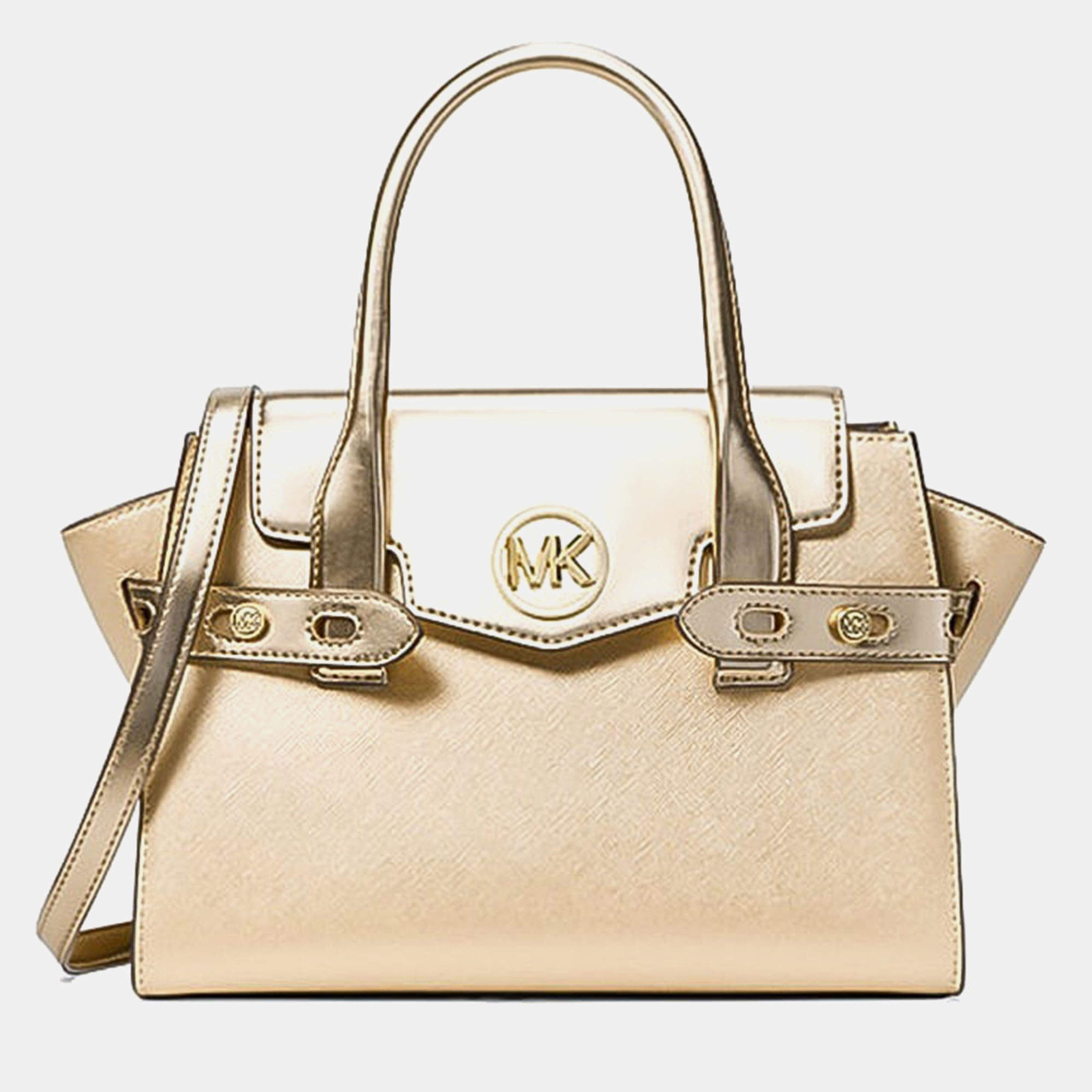 Pre Owned Michael Kors Gold Leather Tote Bag