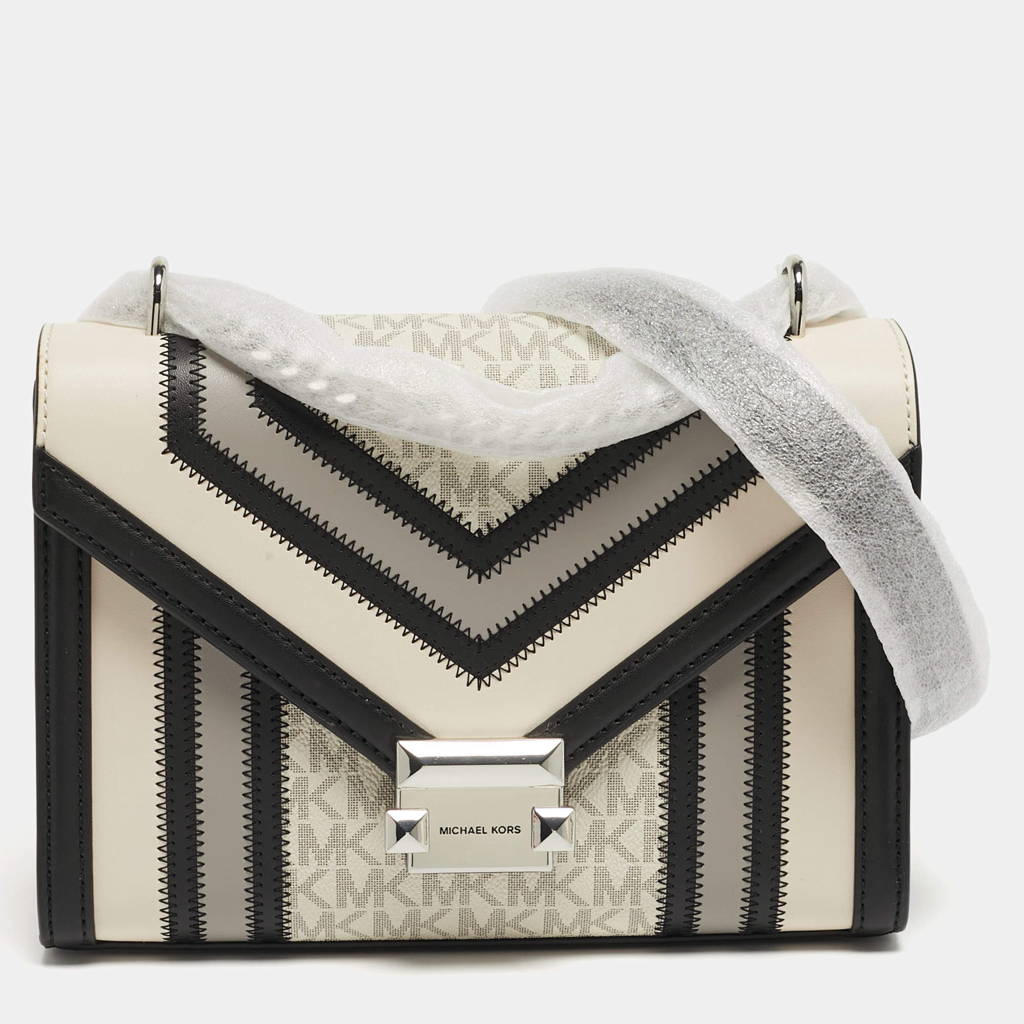 Pre Owned Michael Kors Whitney Medium Multicolor Coated Canvas and Faux Leather Shoulder Bag