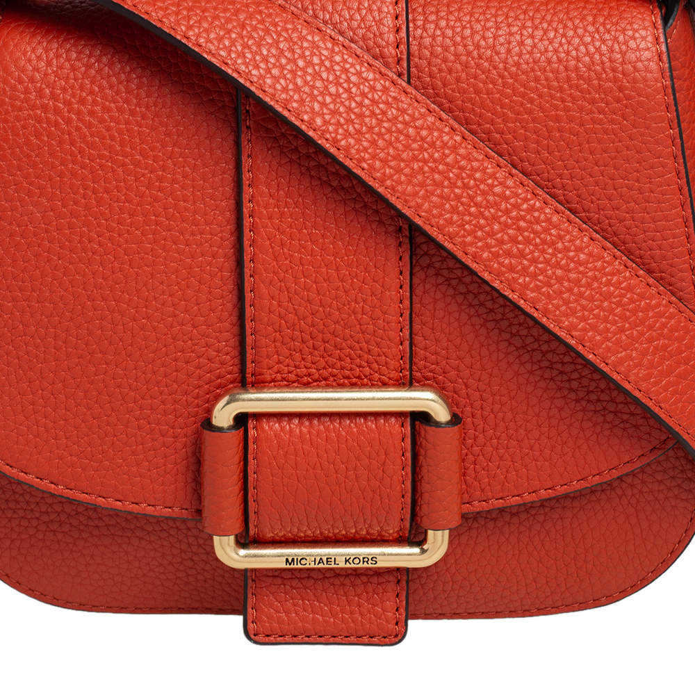 Buy the Michael Kors Maxine Saddlebag Crossbody Bag in Orange