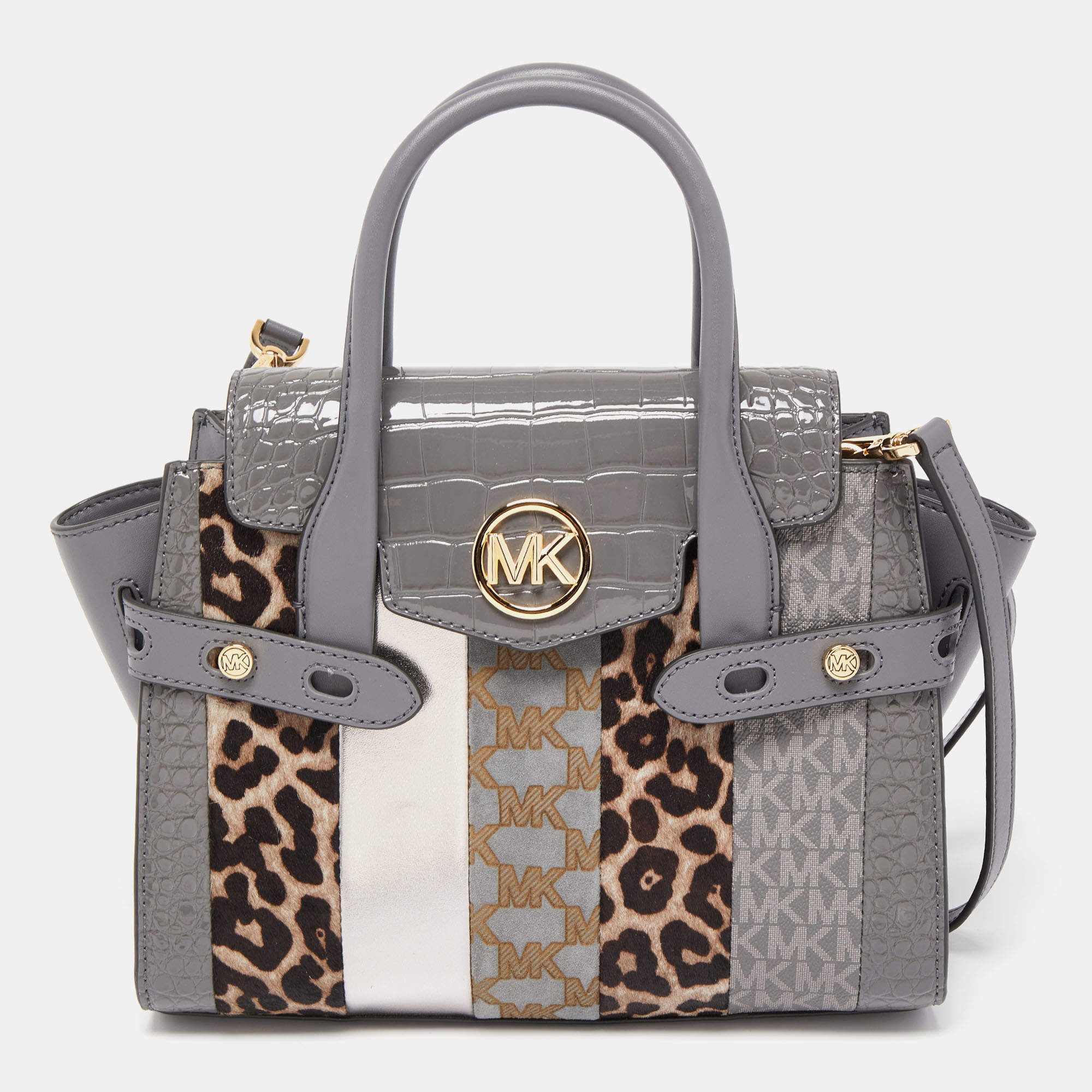 Michael Kors Carmen Medium Flap Satchel Shoulder Bag