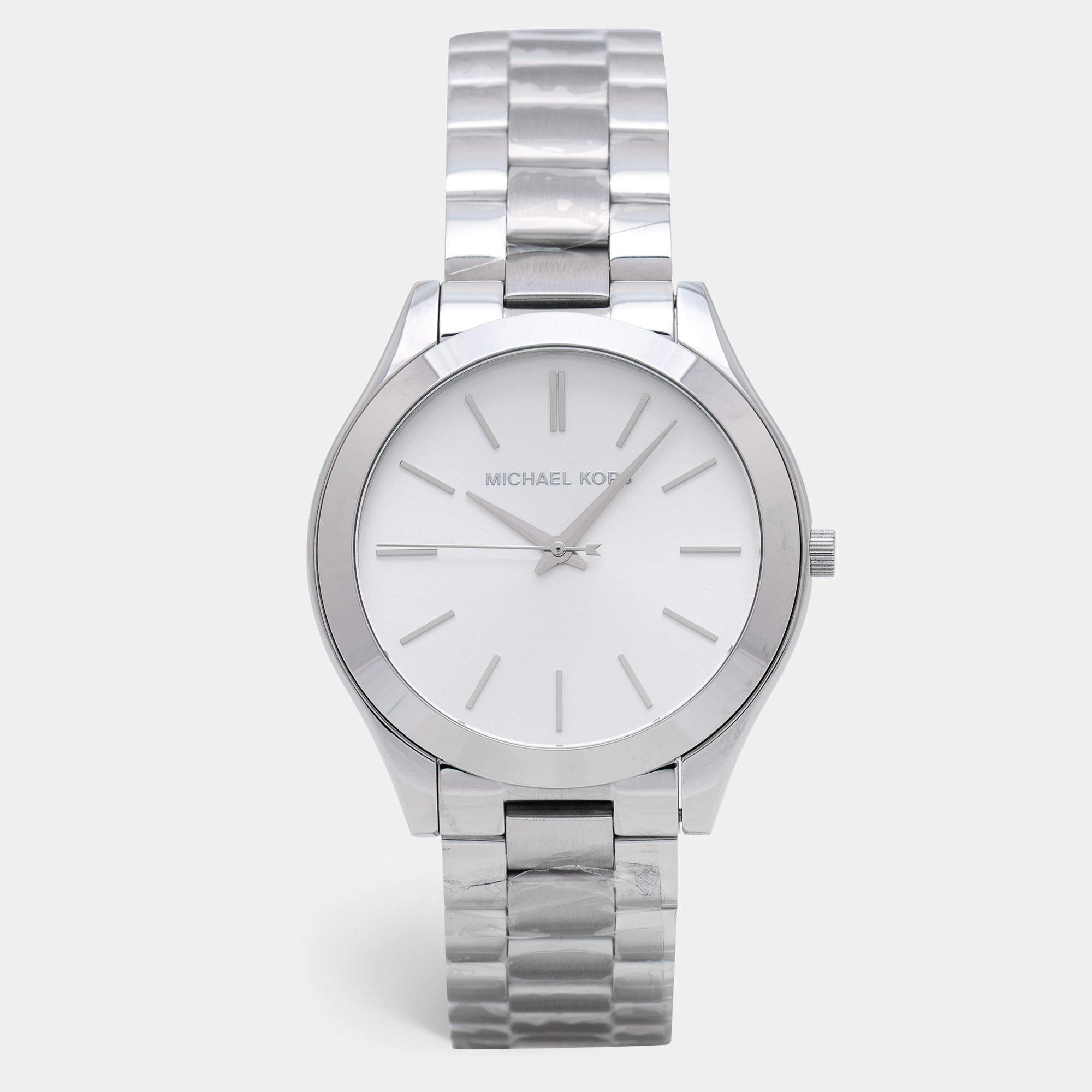 مملوكة مسبقًا Michael Kors Silver Stainless Steel Runway MK3178  Women's Wristwatch 42 mm