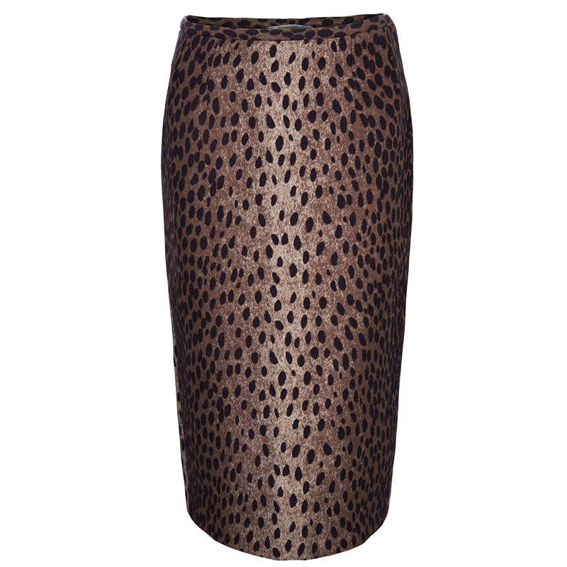 Michael Kors Brown Leopard Print Skirt S