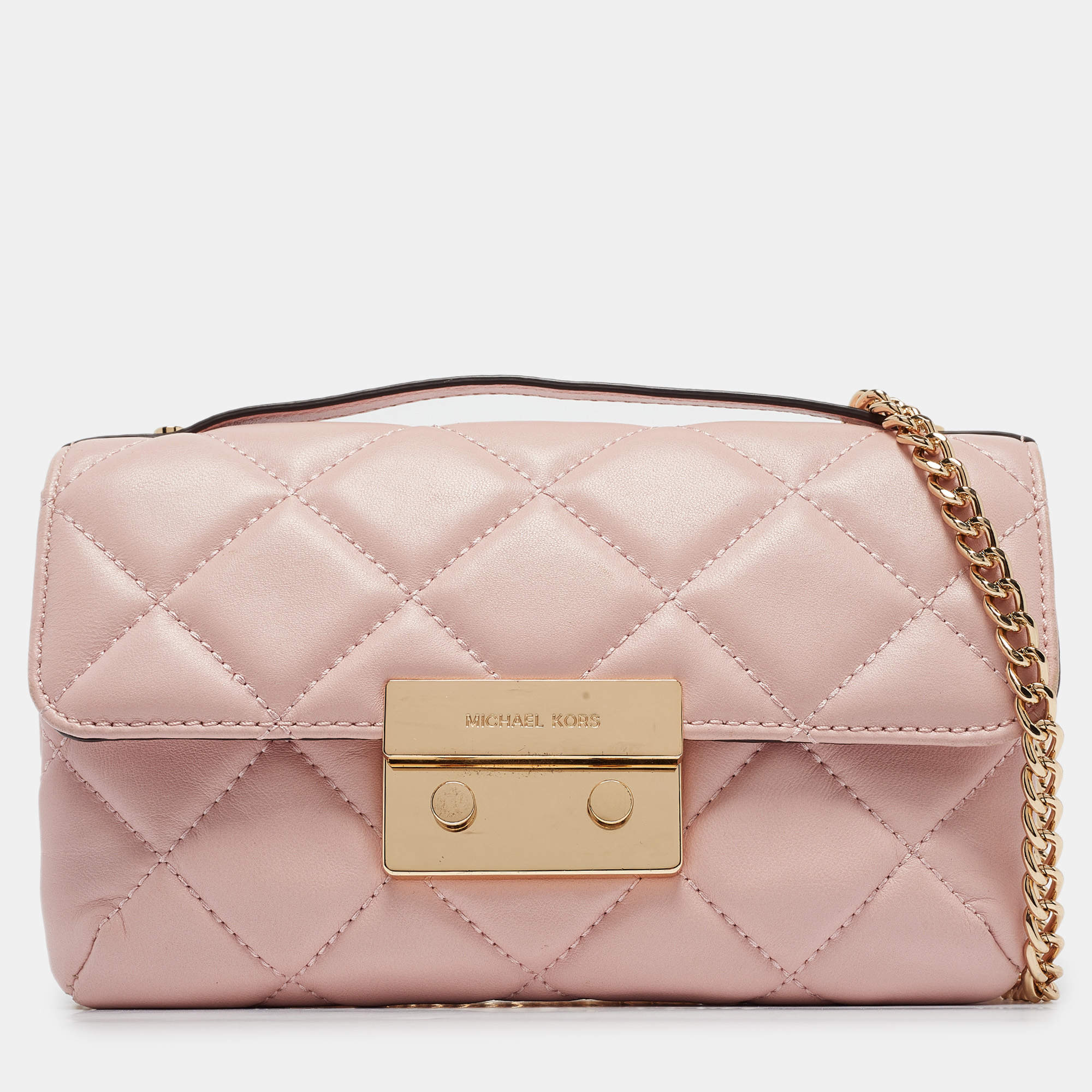 Michael Kors Pink Quilted Leather Small Sloan Crossbody Bag Michael Kors TLC