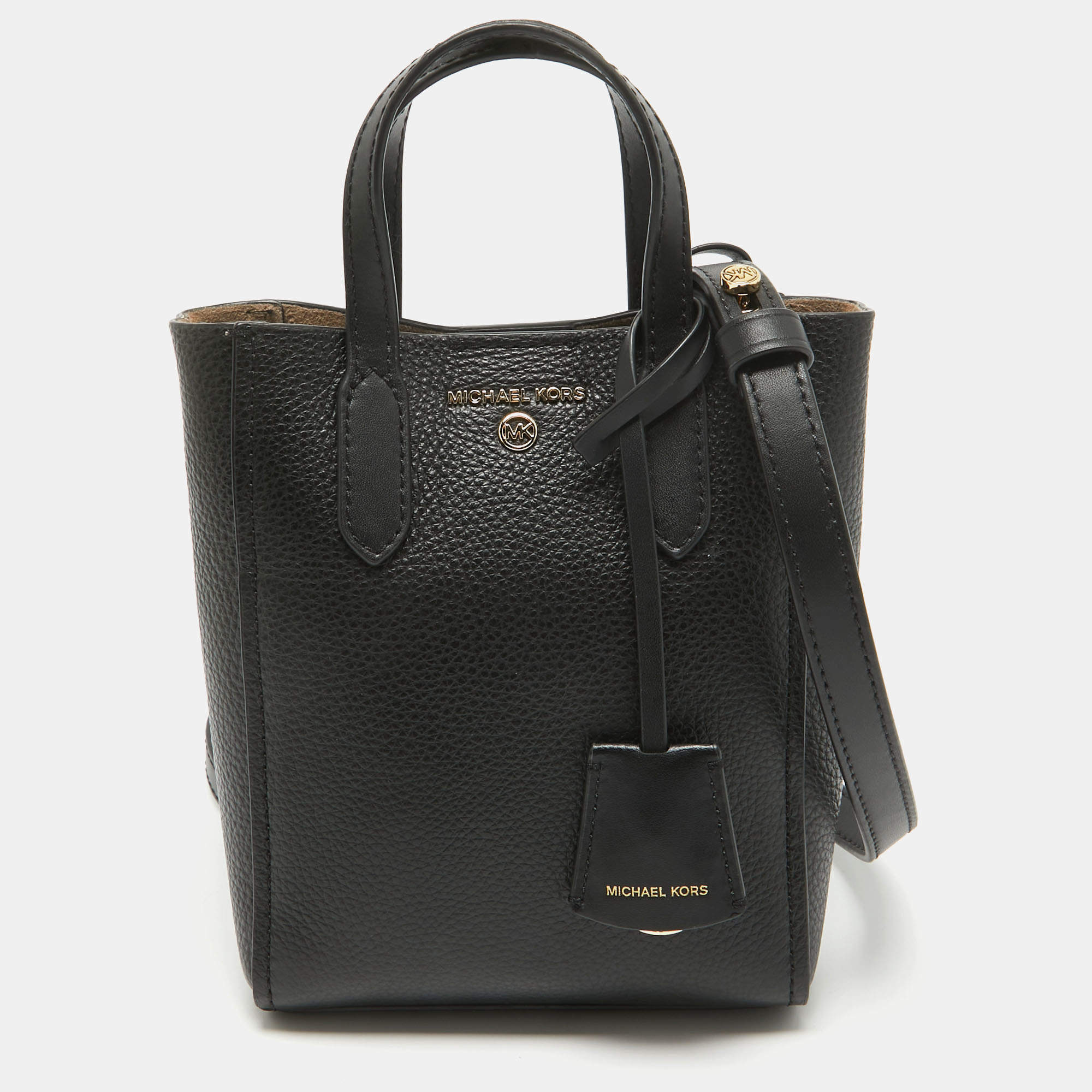 Pre Owned Michael Kors Black Leather Extra Small Sinclair Tote