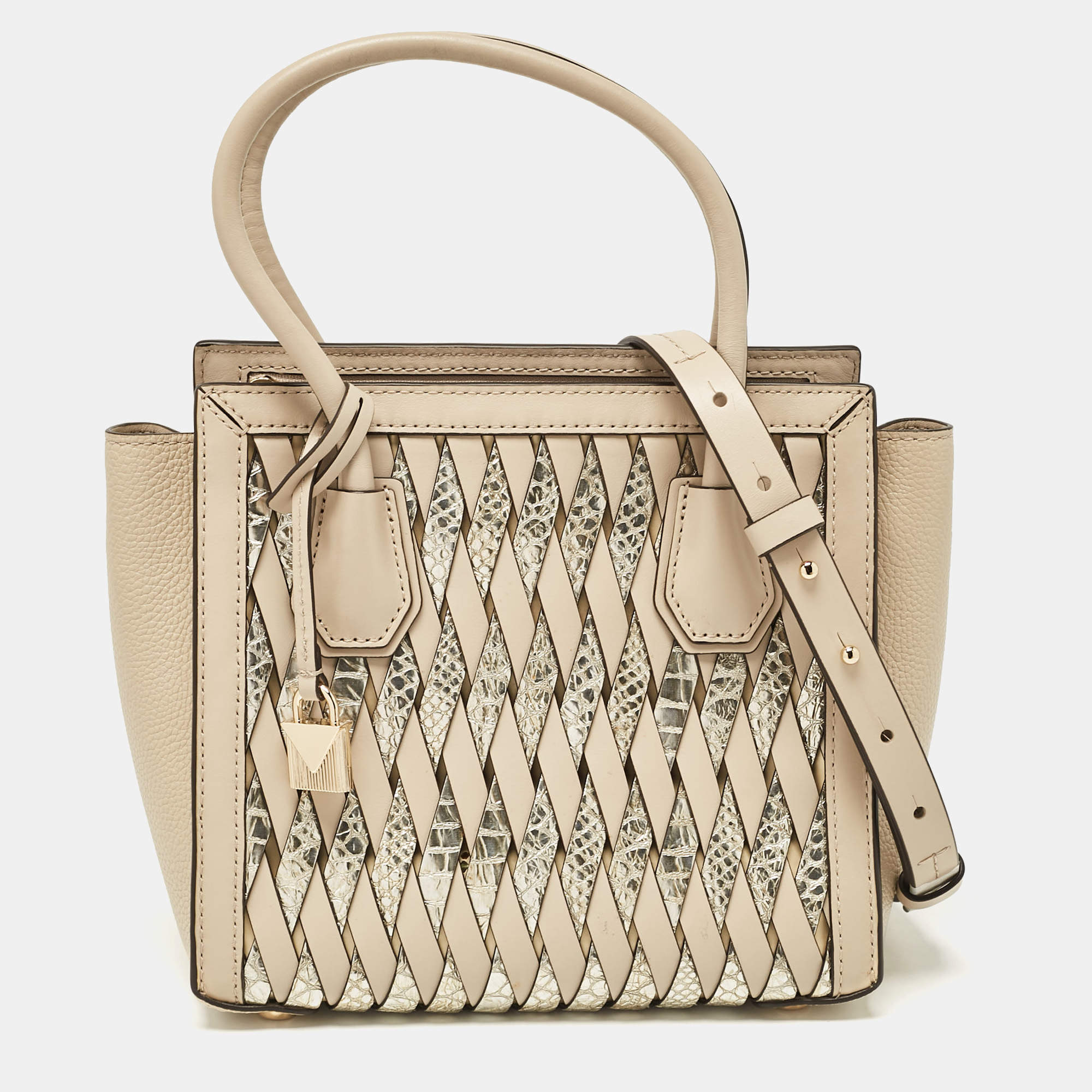 Michael Kors Beige Leather Mercer Studio Tote