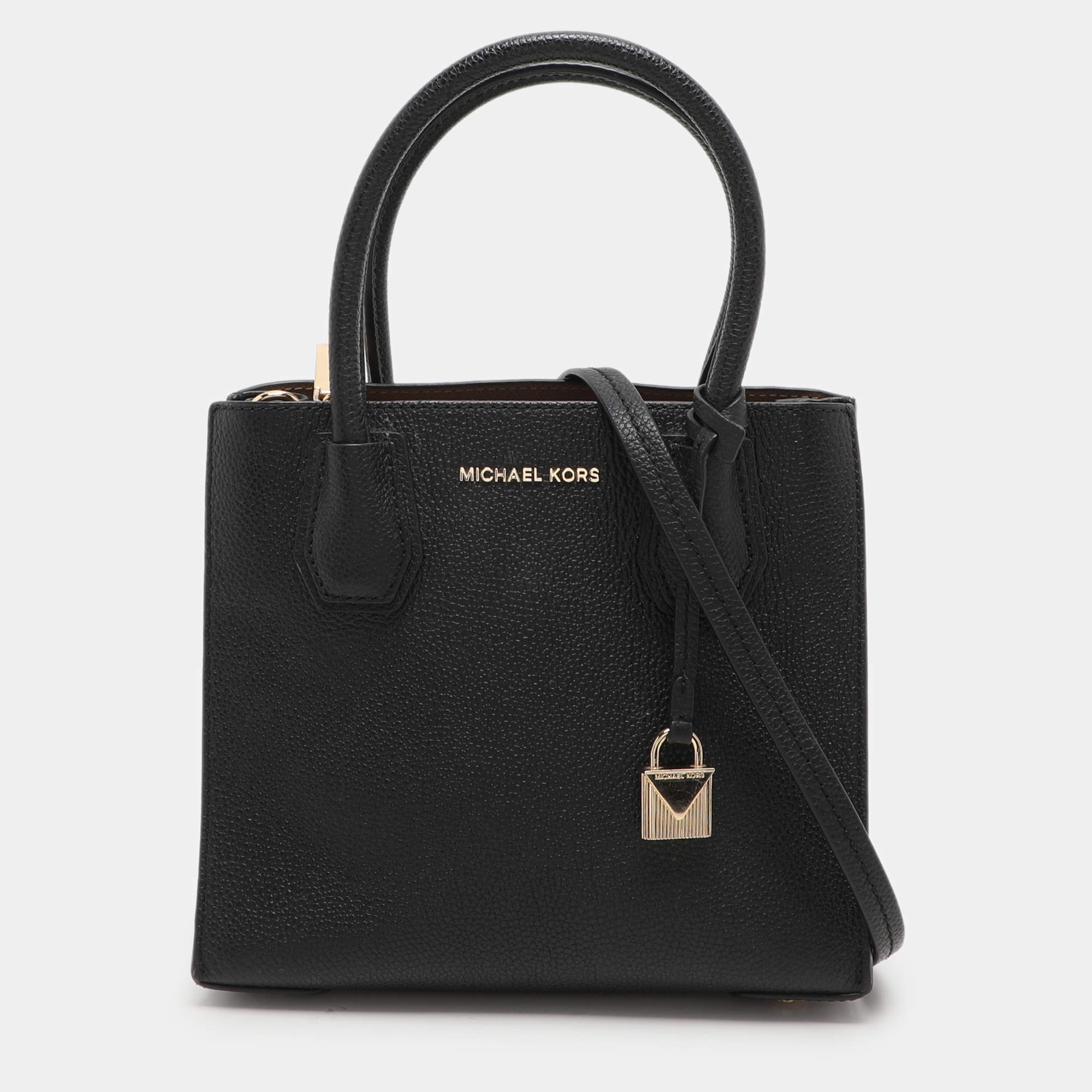 Pre Owned Michael Kors Black Leather Mercer Tote