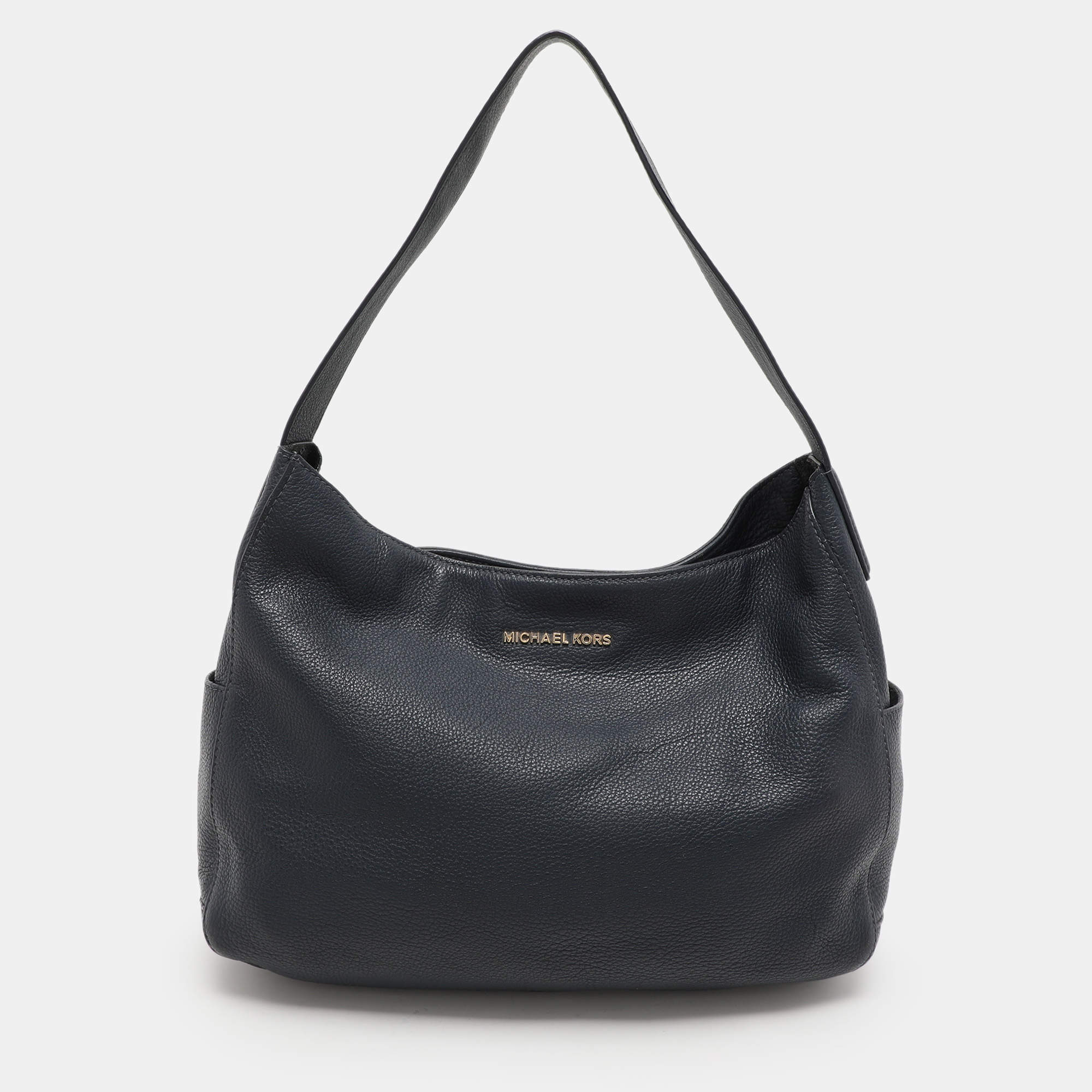Michael Kors Navy Blue Leather Ashbury Hobo