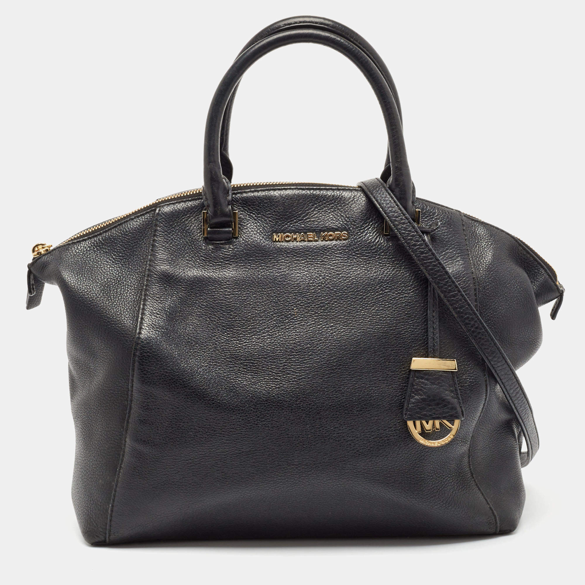 Michael Kors Black Leather Large Riley Satchel