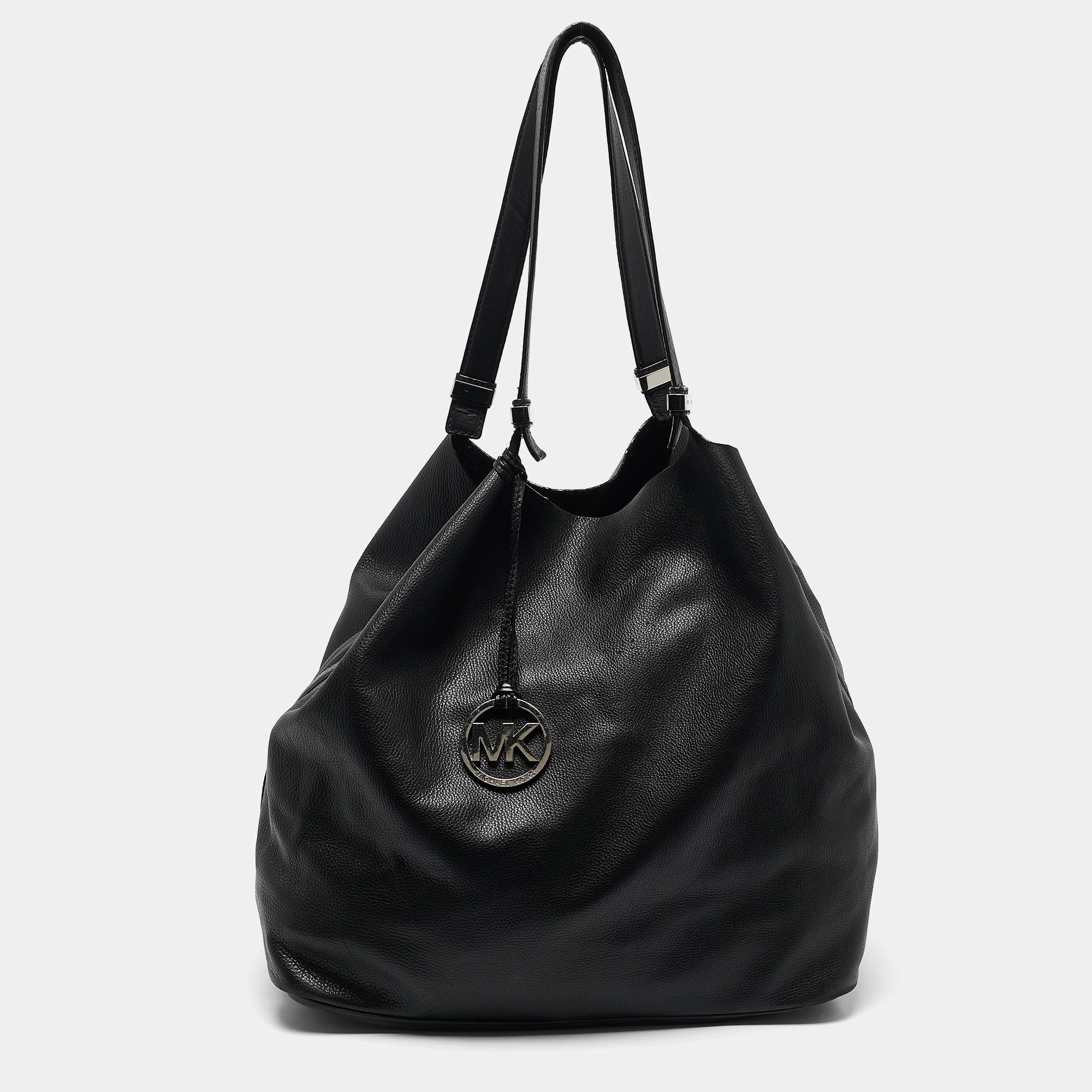 Michael Kors Black Leather Colgate Grab Shoulder Bag