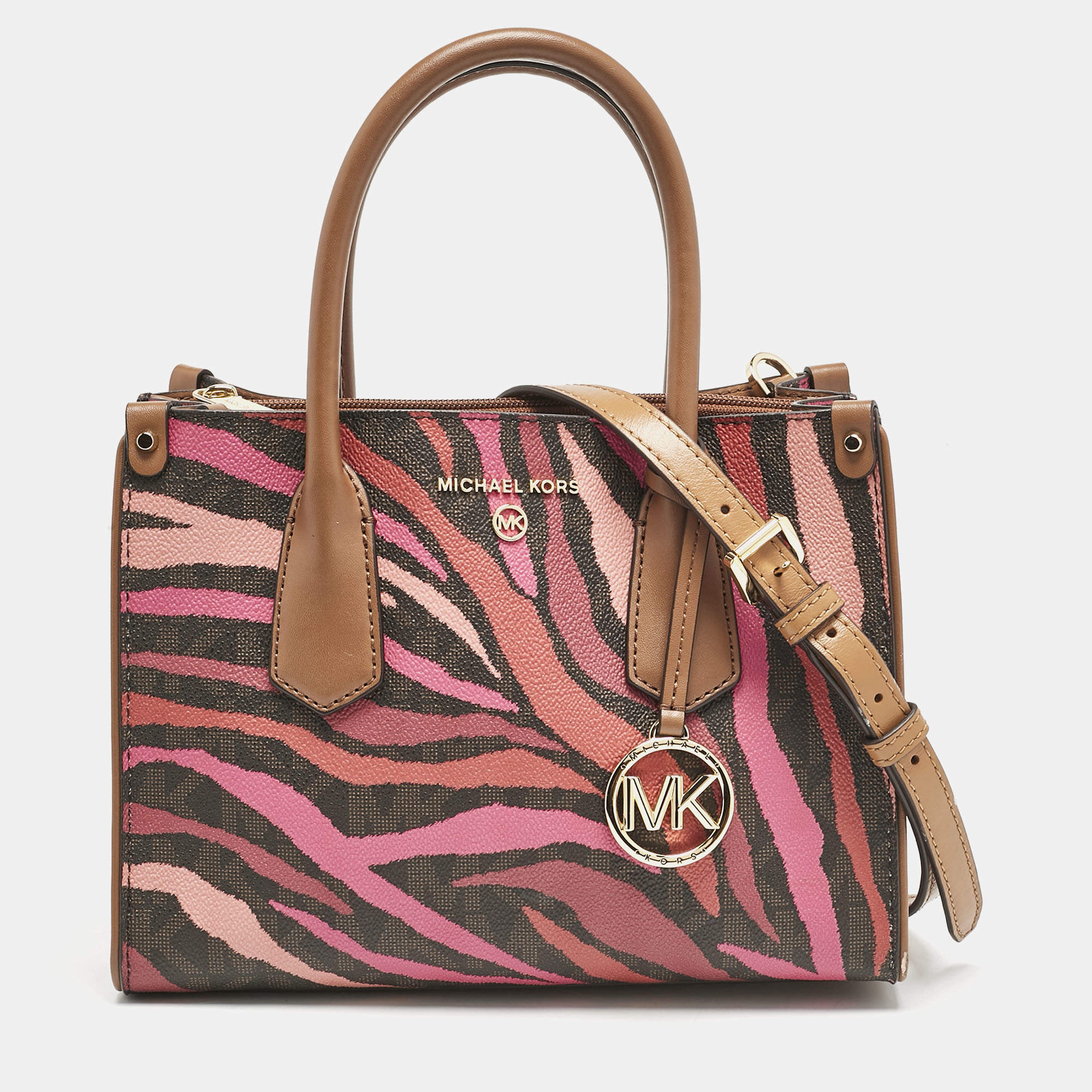 Michael Kors Multicolor Coated Canvas and Leather Small Maple Tote