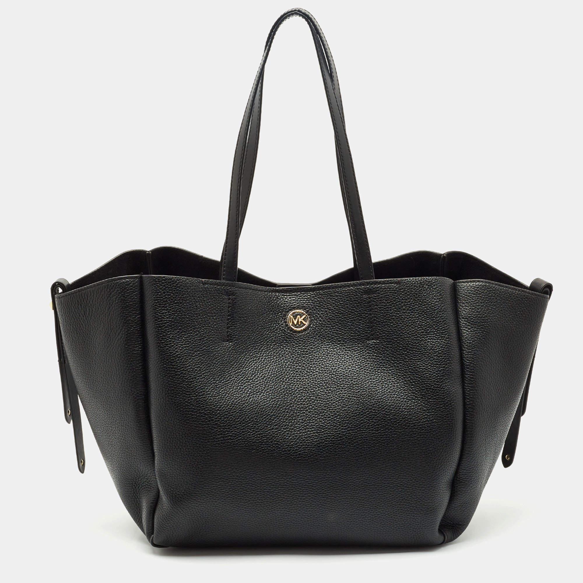 Michael Kors Black Leather Open Tote