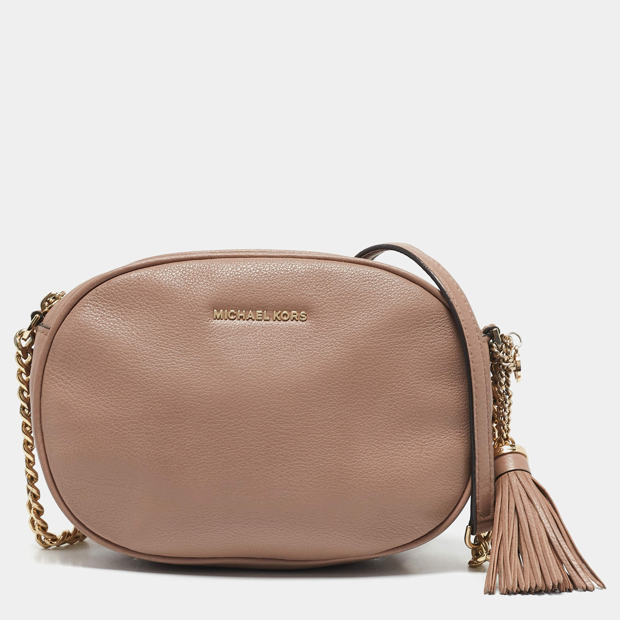Pre Owned Michael Kors Old Rose Leather Ginny Crossbody Bag