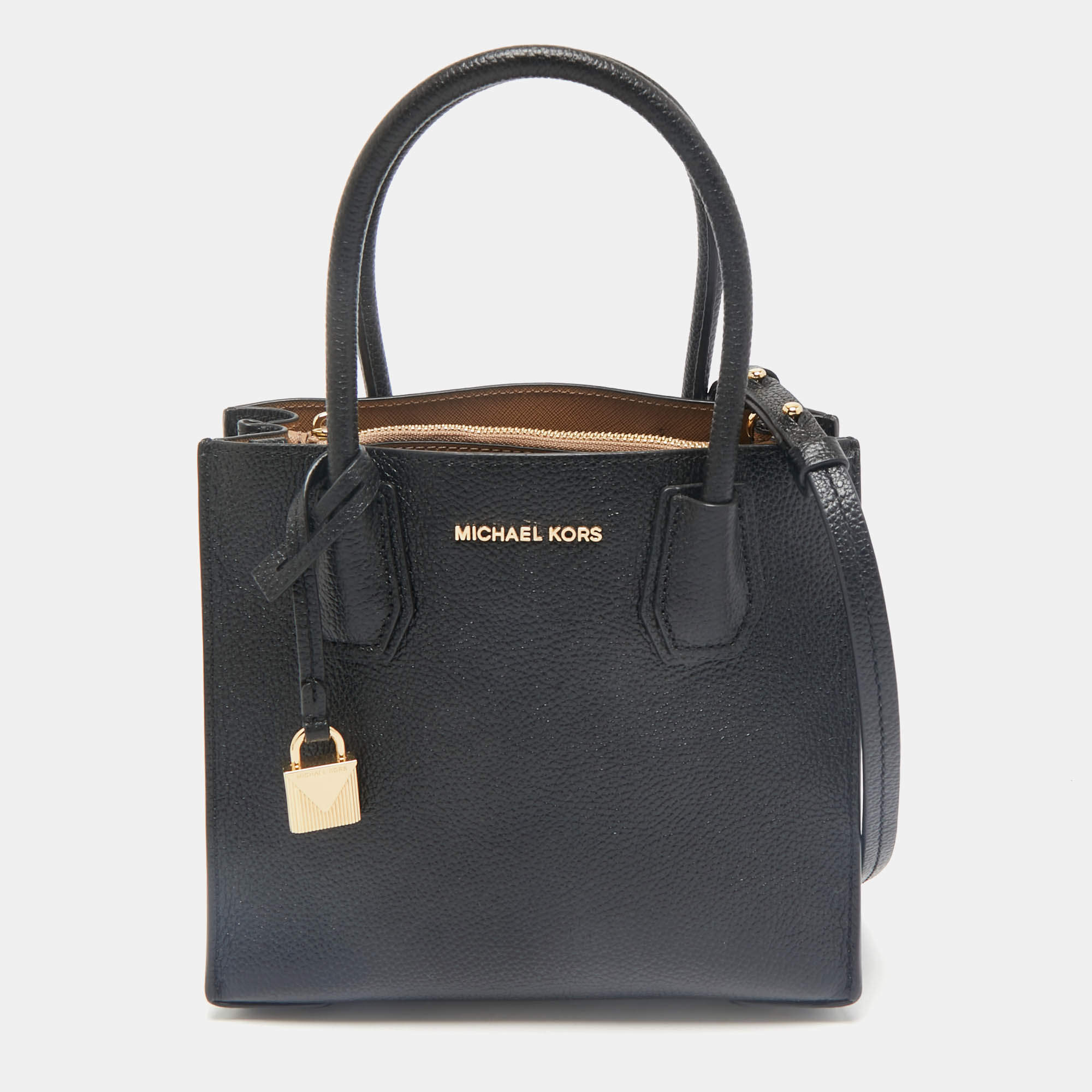 Michael Kors Black Leather Mini Mercer Tote