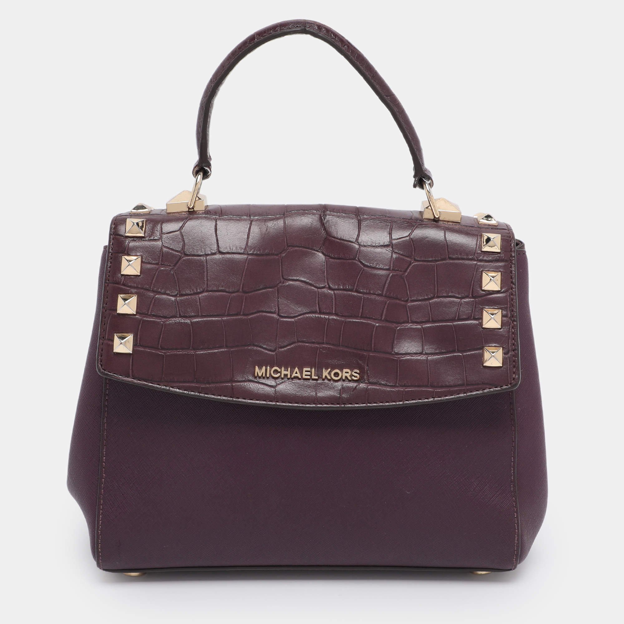 Pre Owned Michael Kors Burgundy Leather Karla Satchel