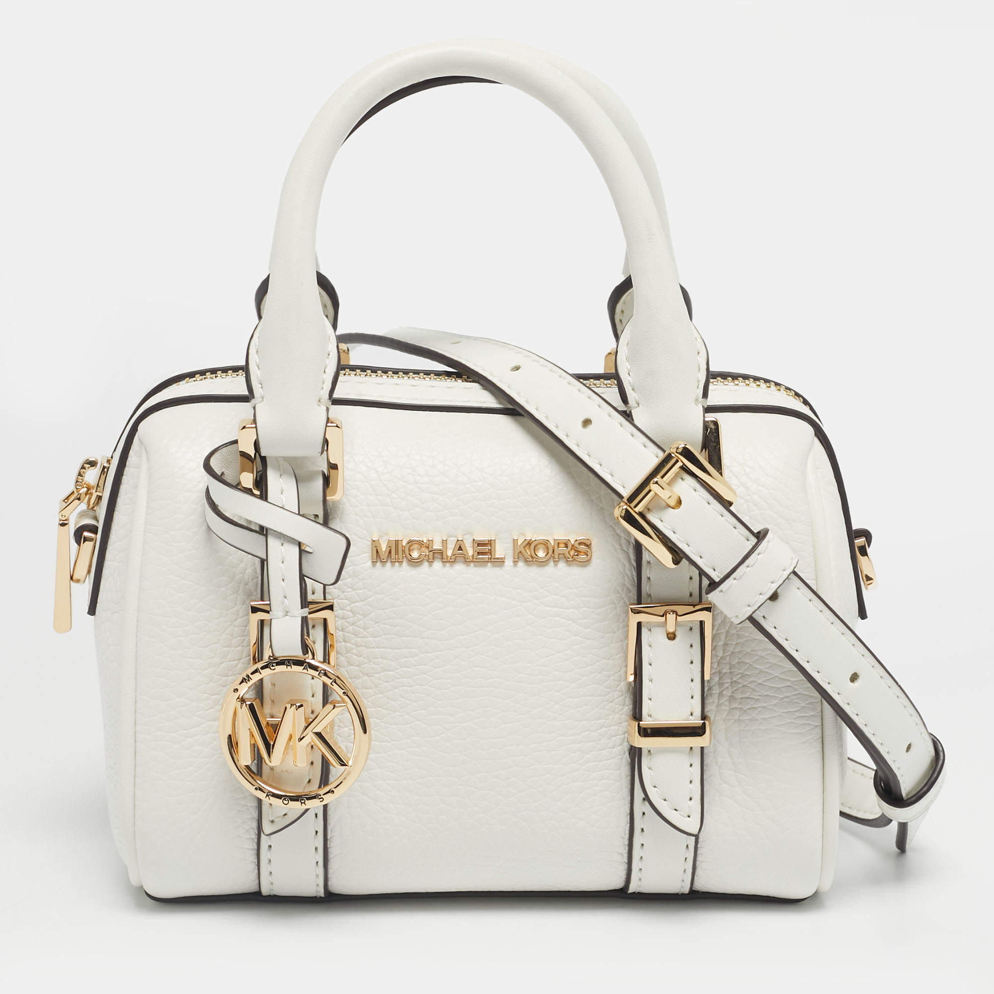 Pre Owned Michael Kors White Leather Extra Small Bedford Legacy Crossbody Bag
