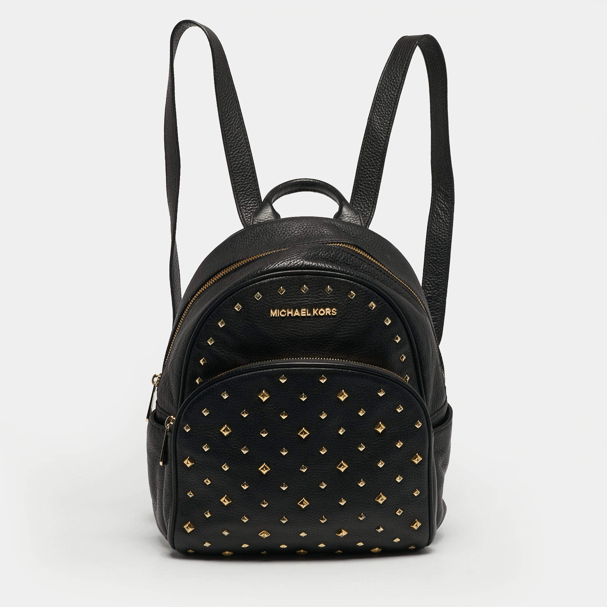 مملوكة مسبقًا Michael Kors Studded Abbey Black Leather Backpack