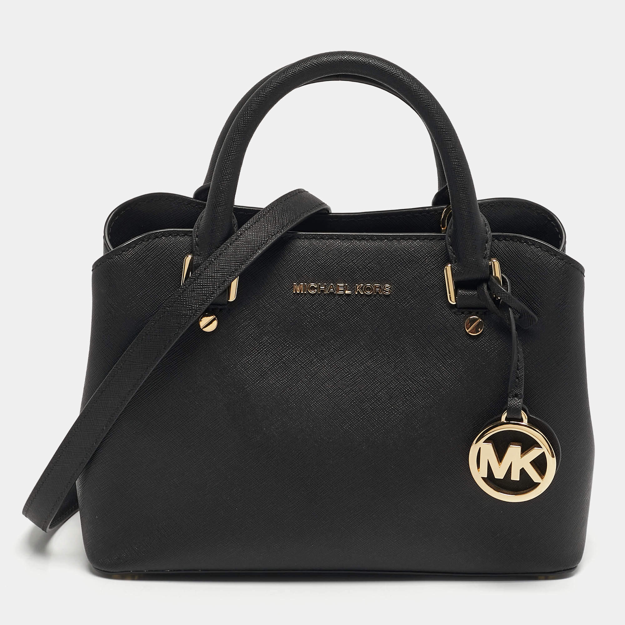 مملوكة مسبقًا Michael Kors Savannah Black Leather Satchel