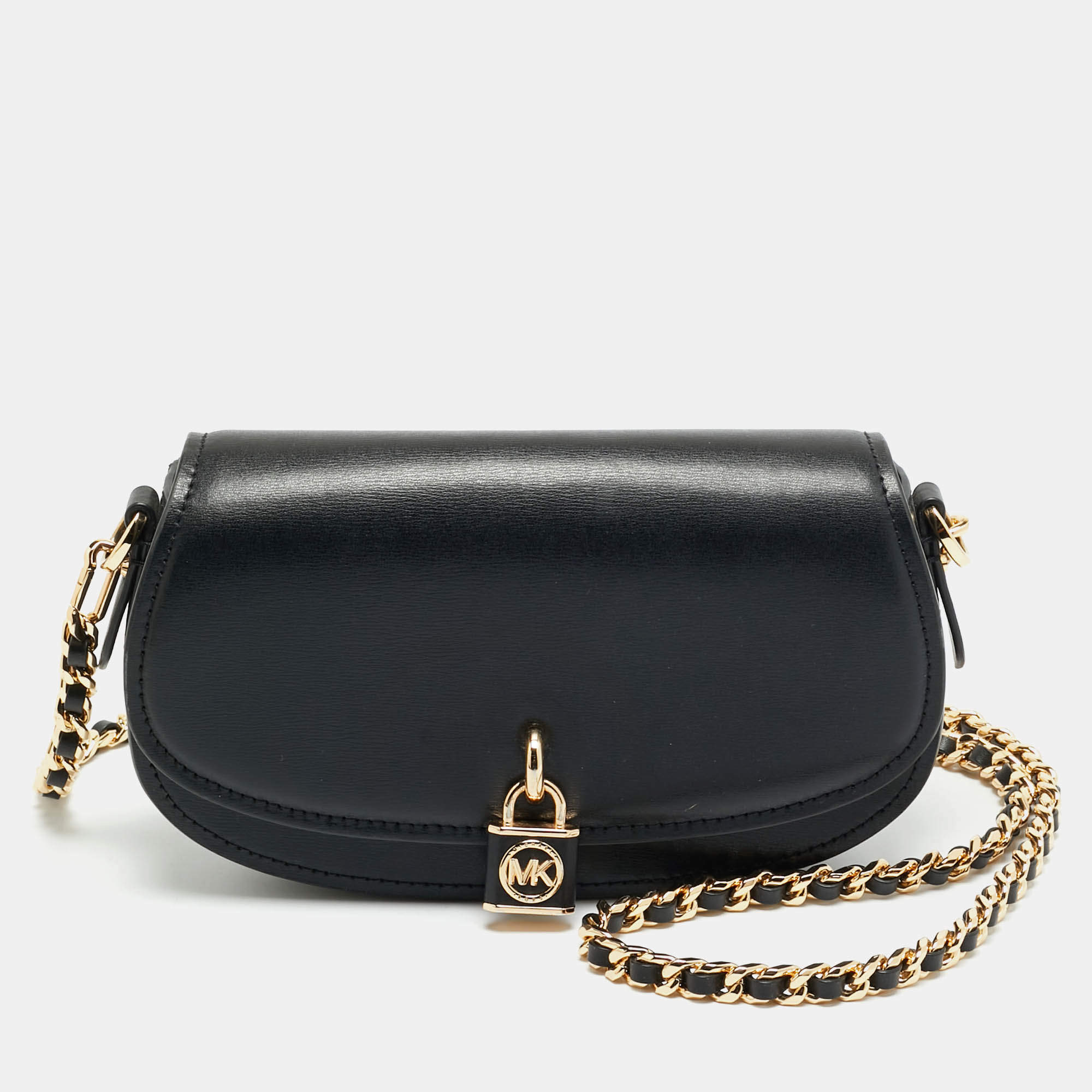 مملوكة مسبقًا Michael Kors Mila Black Leather Shoulder Bag
